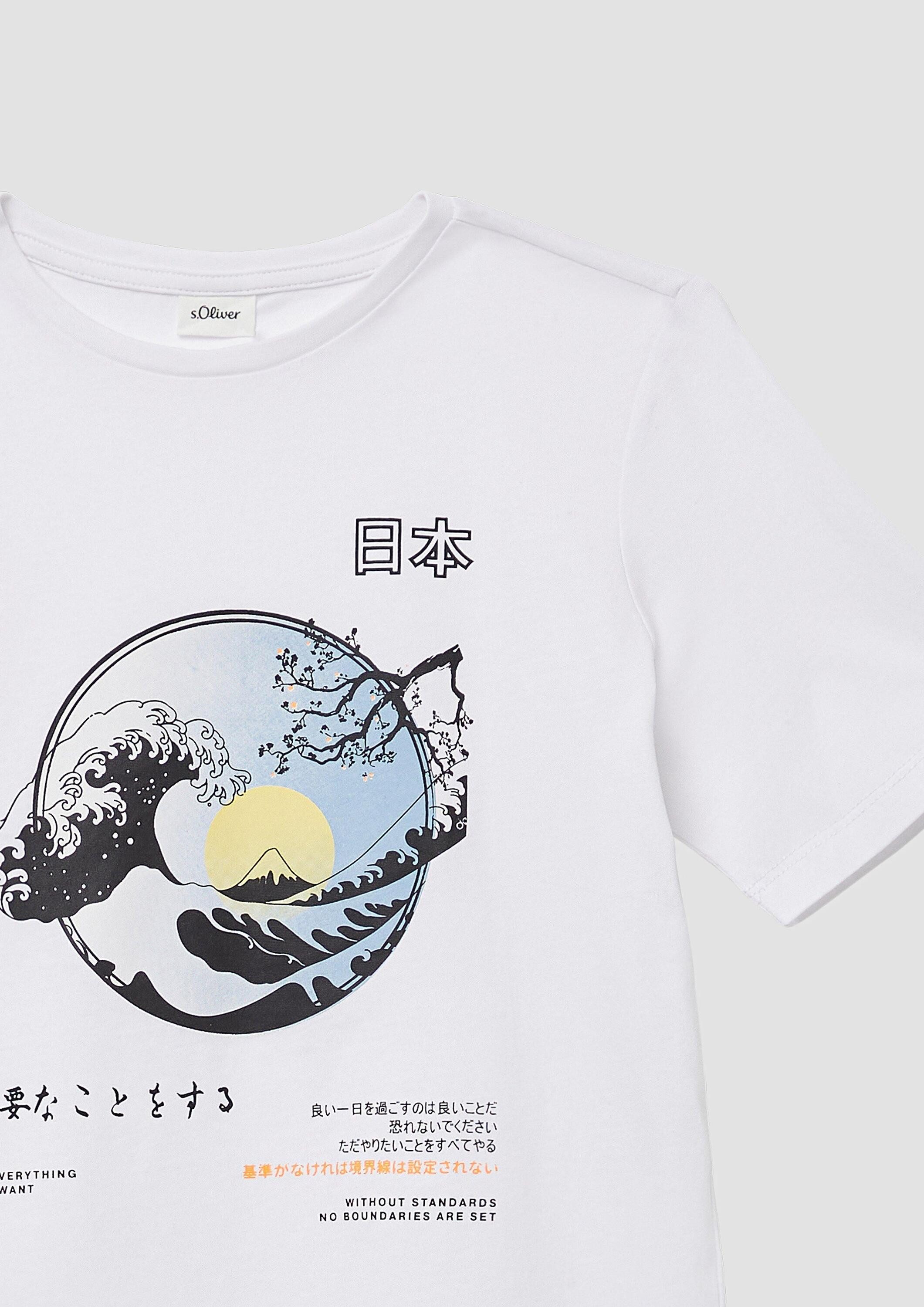 s.Oliver Kurzarmshirt T-Shirt T-Shirt mit Frontprint – Bild 4 von 4