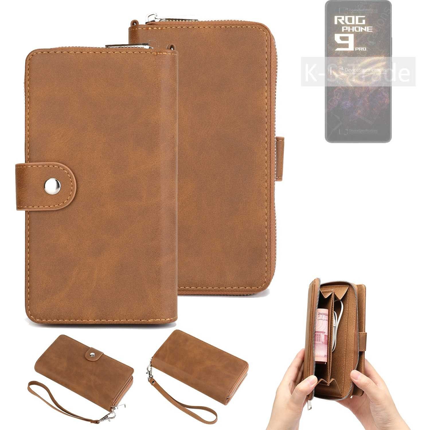 K-S-Trade Handyhülle für Asus ROG Phone 9 Pro, Handyhülle Schutzhülle & Portemonnee Tasche Handytasche Case Etui