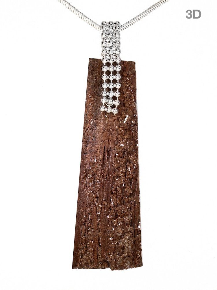 Damen Schmuck Adelia´s Kettenanhänger Versteinertes Holz 925 Silber Edelstein Anhänger, Steinschmuck ist Naturschmuck