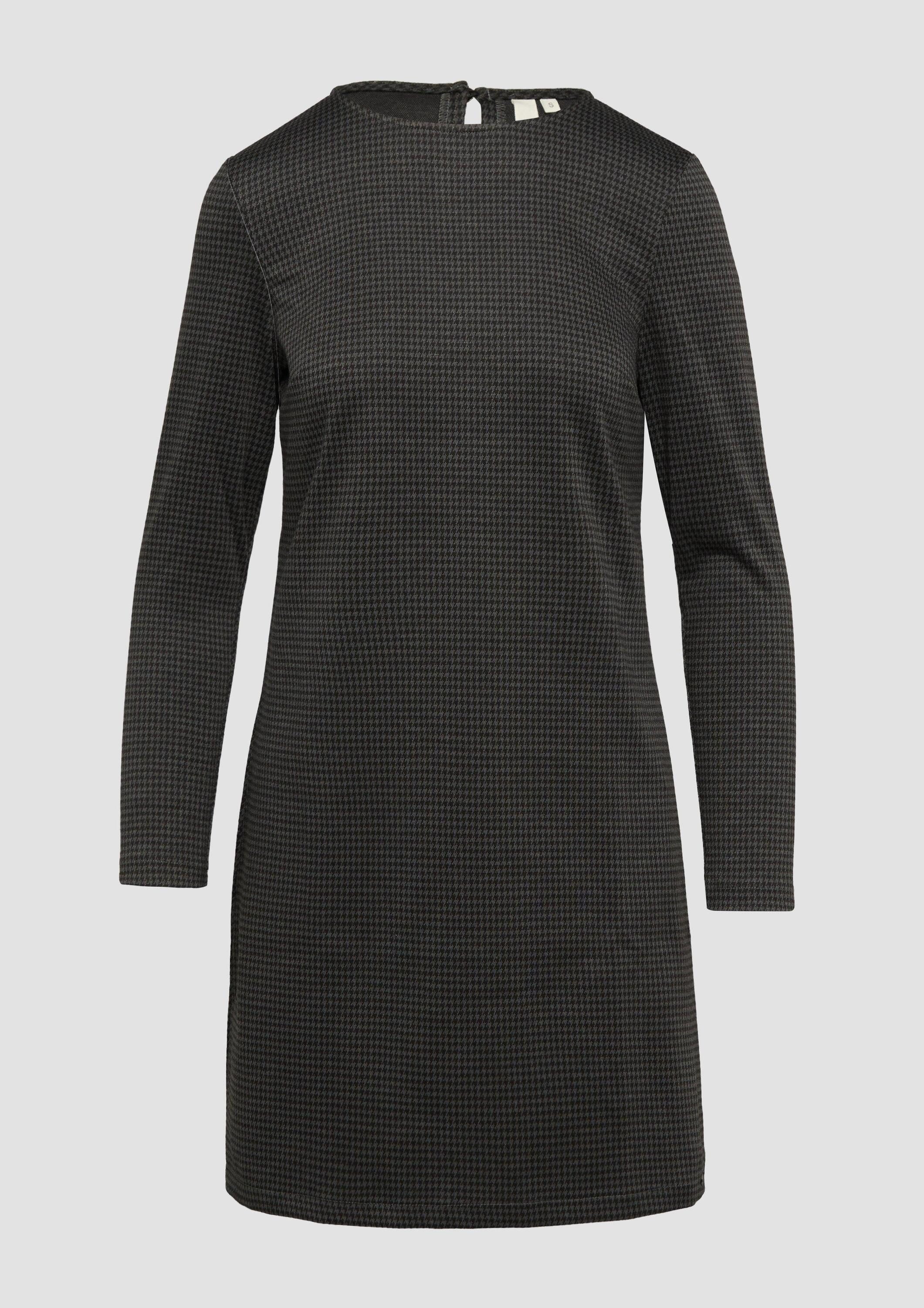 QS Minikleid Kleid Kurzes gemustertes Kleid aus Interlockjersey