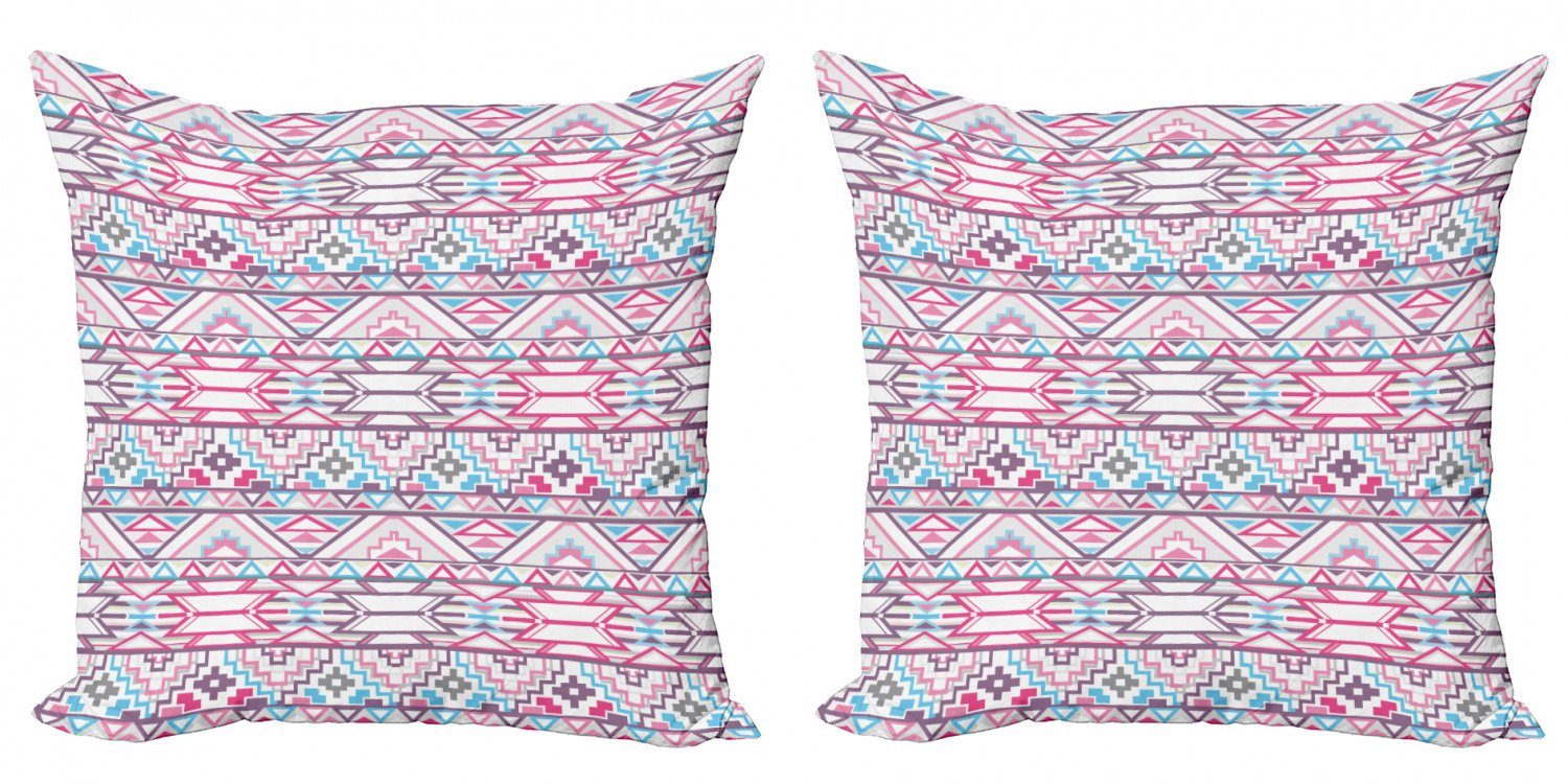 Digitaldruck, Stück), Scheinen Kissenbezüge Inspired (2 Modern Abakuhaus Accent Doppelseitiger Aztec Pastell Ikat