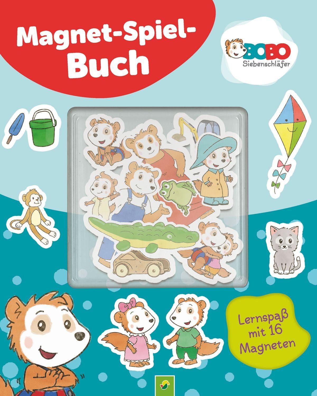 Bobo Siebenschläfer Magnet-Spielbuch für Kinder ab 3 Jahren / diverse, Magnetbuch mit 16 Magneten I Geschenk für Mädchen und Jungen