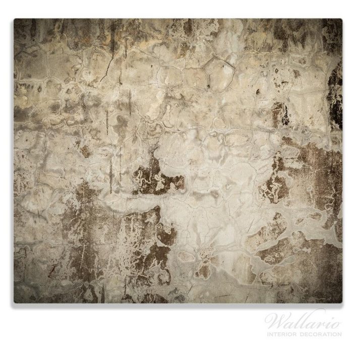 Wallario Herd-Abdeckplatte Alte schmutzige Wand aus Beton mit abblätternder Farbe ESG-Sicherheitsglas (Glasplatte 1 tlg. inkl. 5mm Noppen) verschiedene Größen