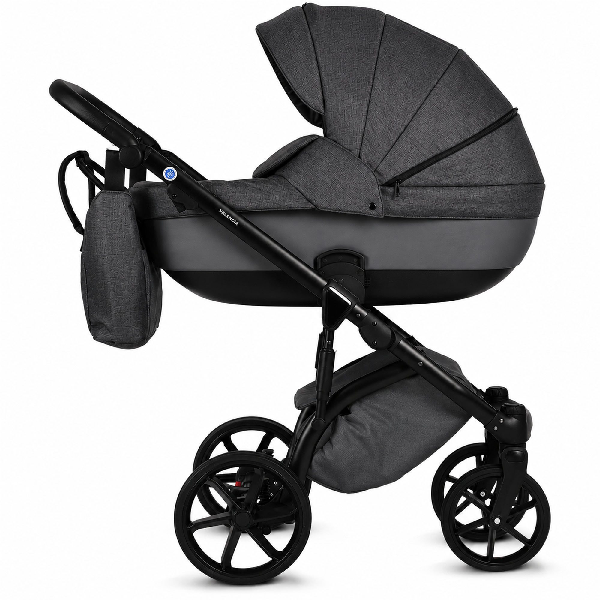 Knirpsenland Kombi-Kinderwagen Valencia 2in1 mit Babywanne & Sportsitz, Wickeltasche, viel Zubehör