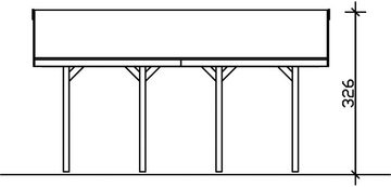 Skanholz Einzelcarport Wallgau, BxT: 430x600 cm, 215 cm Einfahrtshöhe, 430x600cm, mit Dachlattung