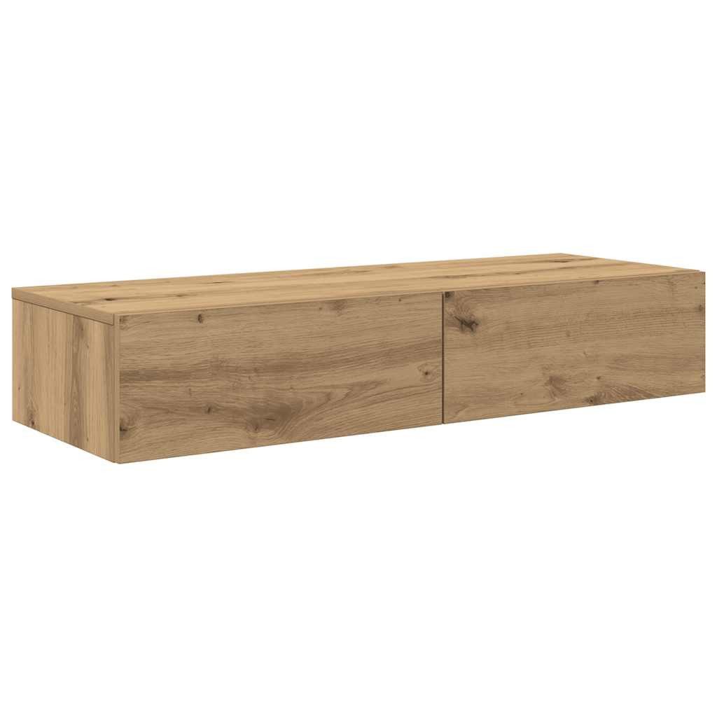 vidaXL Wandregal 100 x 36 x 19 cm Wandregal mit Schubladen Artisan-Eiche 10 günstig online kaufen