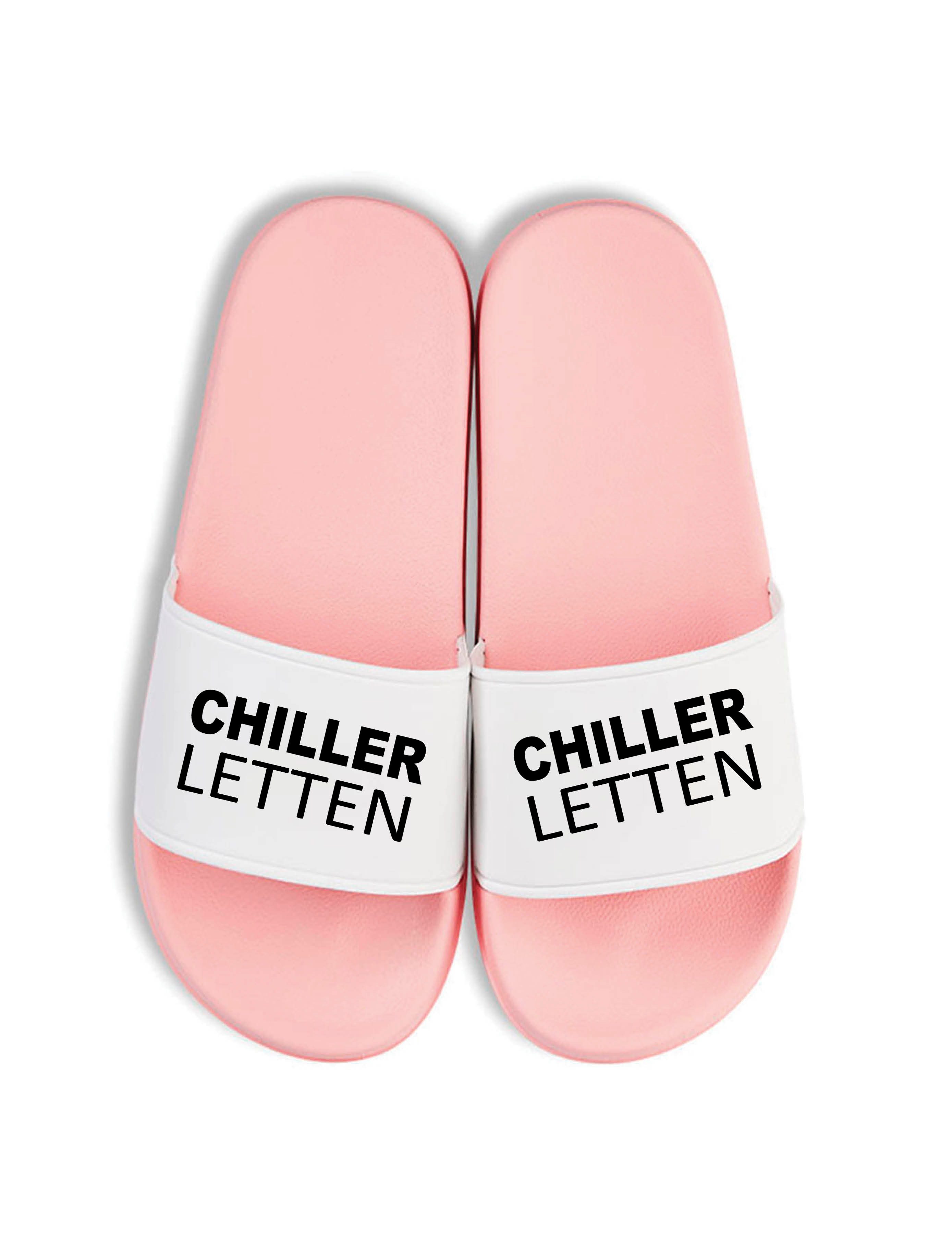 Youth Designz Herren Damen Badelatschen "Chiller Letten" Fun-Print lustig Geschenk Badeschuh mit witzigen Aufdruck für Männer und Frauen