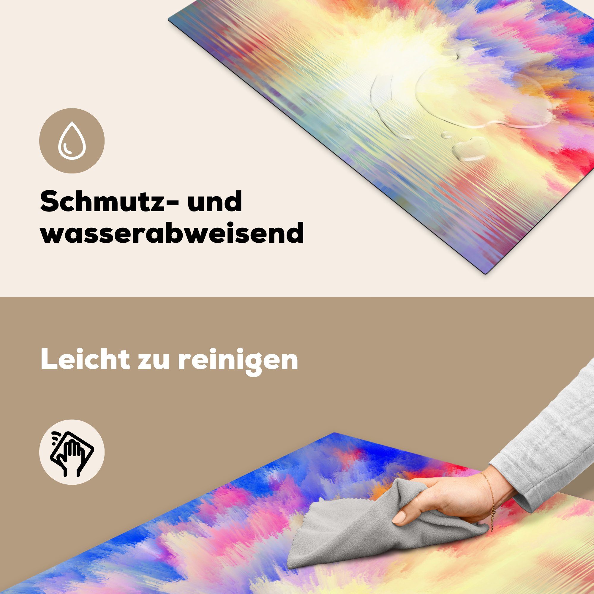 küche, tlg), Schutz (1 Induktionskochfeld 81x52 MuchoWow - Farben Himmel für - cm, Vinyl, Herdblende-/Abdeckplatte die Sommer, Ceranfeldabdeckung