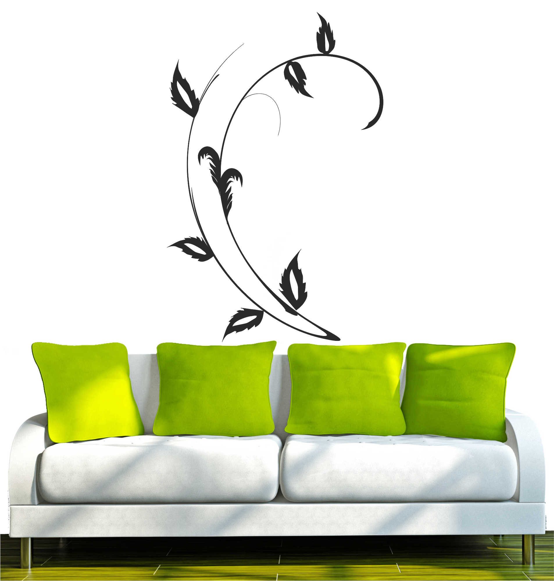 INDIGOS UG Wandtattoo Wandtattoo - Wandaufkleber - w339 Blume Blumen Pflanze Blatt