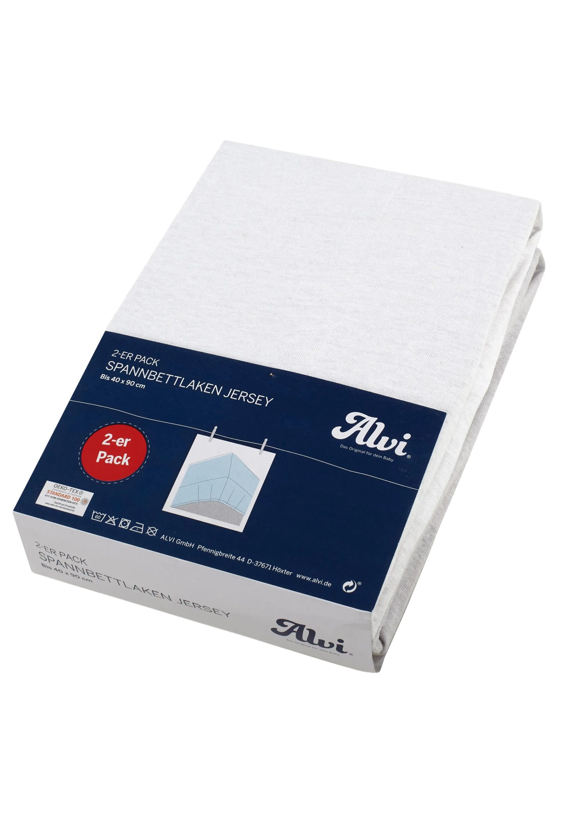 Alvi® Spannbettlaken Spannbettlaken 2er-Pack, Baumwolle, Gummizug: rundum, (2 Stück), faltenfrei durch Gummizug