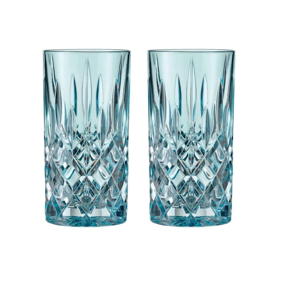 Nachtmann Cocktailglas Nachtmann Noblesse Longdrinkglas Aqua 2er Set, Kristallglas