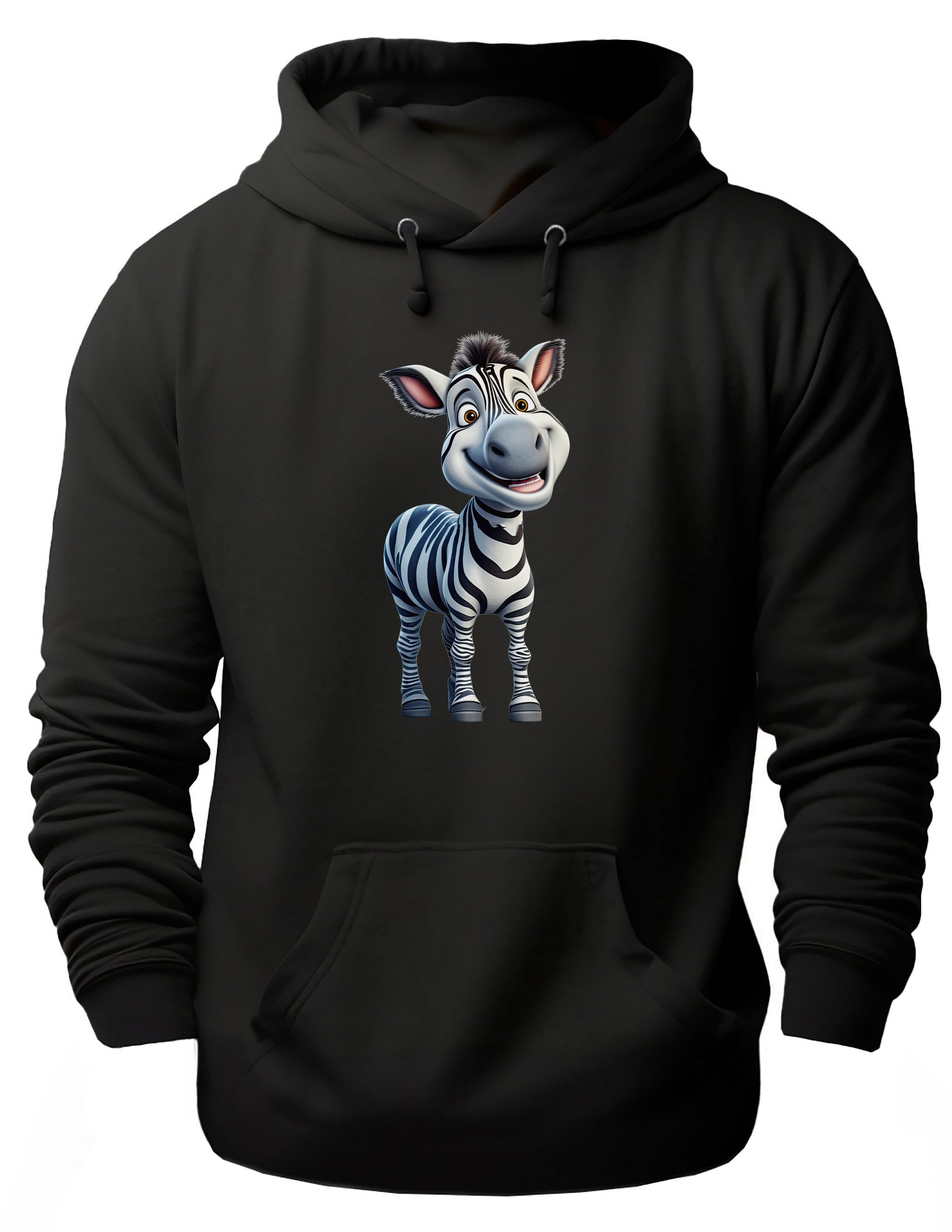 MyDesign24 Hoodie Wildtier Kapuzen Pulli - Zebra Herren und Damen Kapuzensweater - Tier Hoodie i280