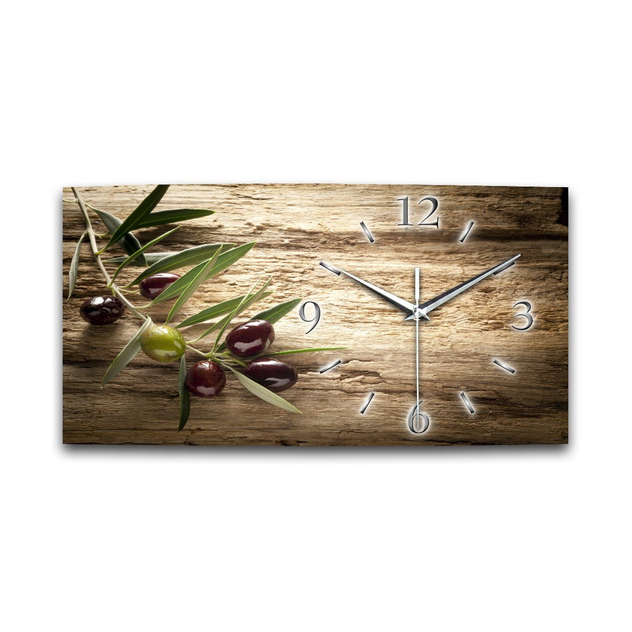 Kreative Feder Funkwanduhr 3D Design-Wanduhr "Oliven" günstig online kaufen