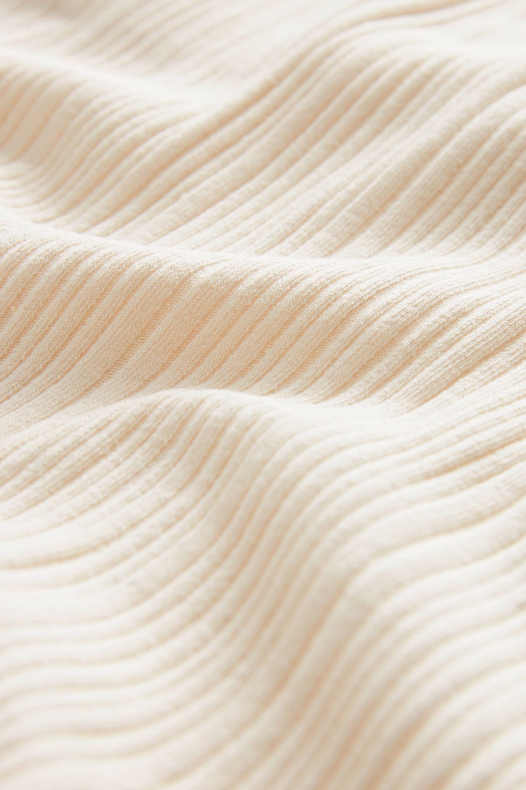 Next Stringbody Gerippter One-Shoulder-Body Baumwolle Cream aus (1-tlg)