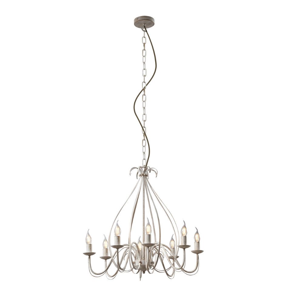 Qazqa Kronleuchter Giuseppe, ohne Leuchtmittel, E14, Crème, Landhaus, Stahl günstig online kaufen