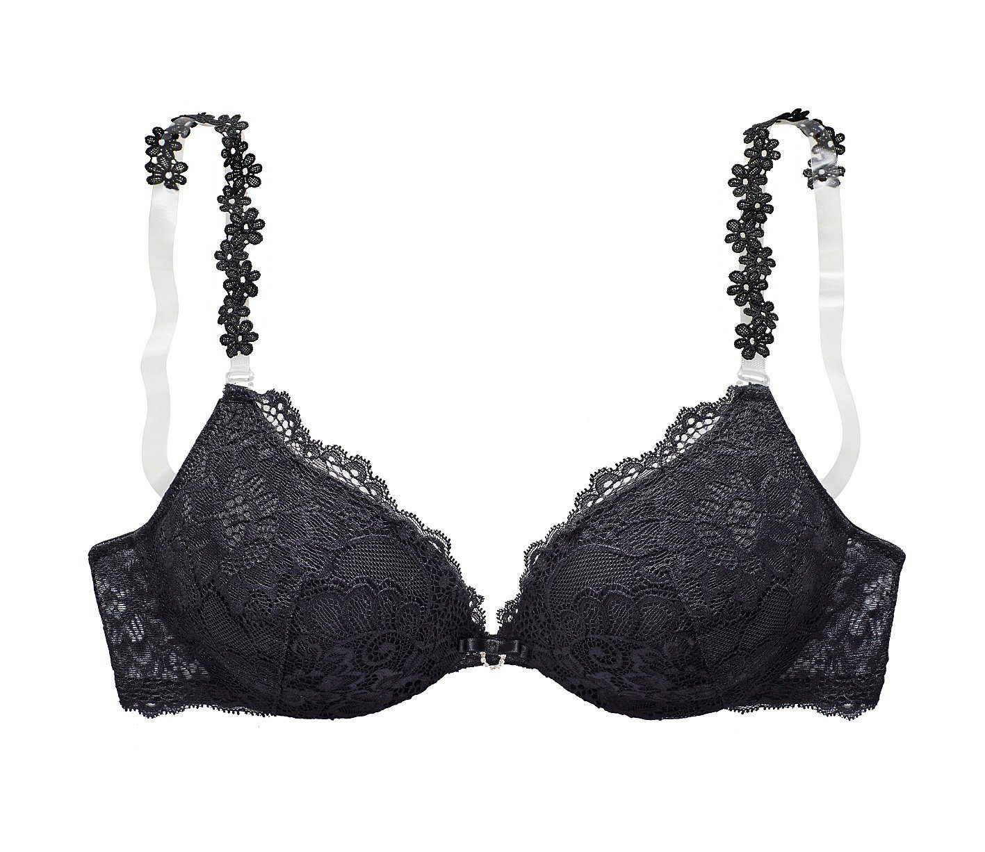 Vivance by Lascana Push-up-BH, Spitzen-BH, BH mit Bügel mit 3 Trägern (Wechselträger) zum Austauschen, sexy Dessous – Bild 2 von 5