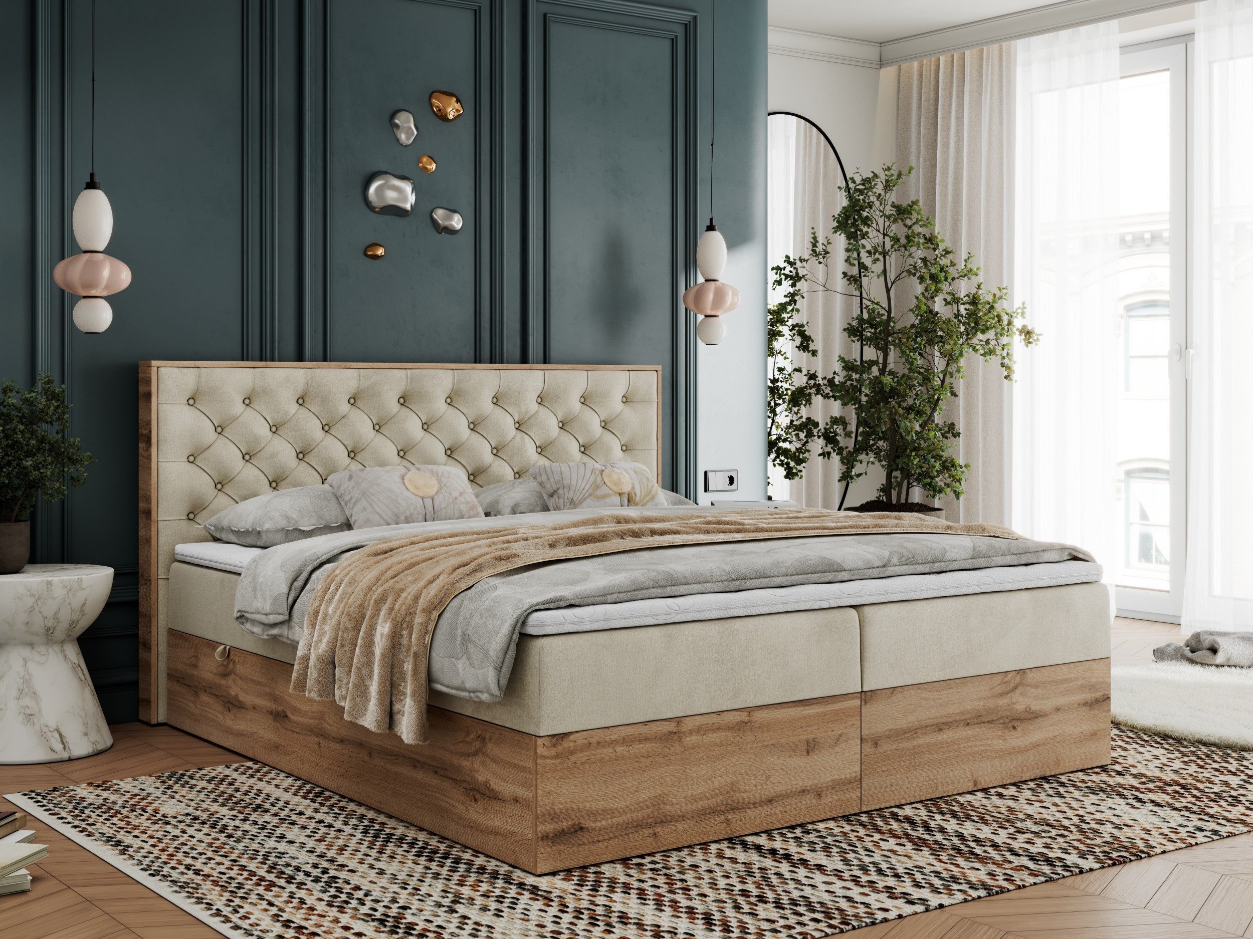 MKS MÖBEL Boxspringbett ALBERO 3 (Packung, günstig online kaufen