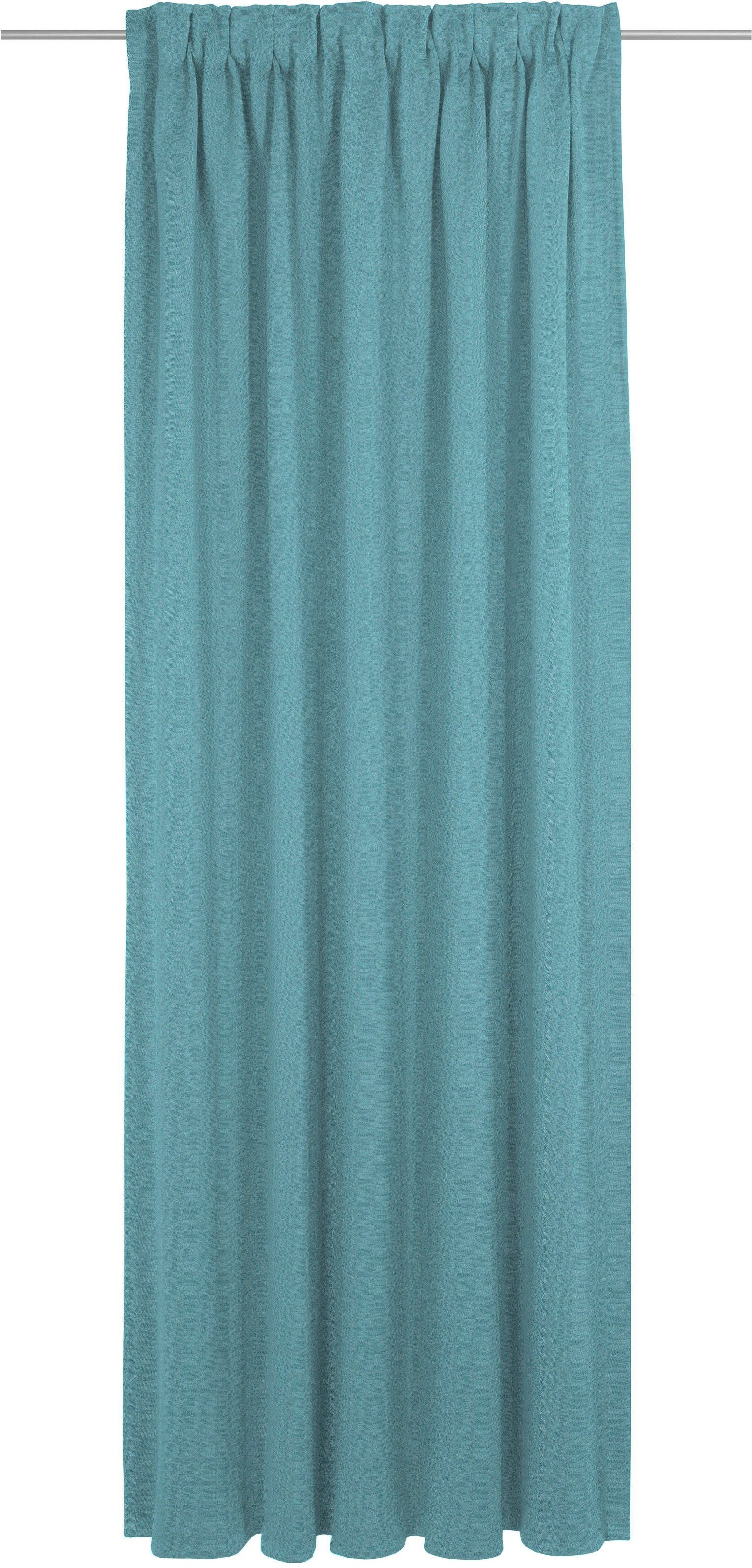 Vorhang Uni Collection, blickdicht, nachhaltig aus (1 Jacquard, St), Multifunktionsband türkis Adam, Bio-Baumwolle