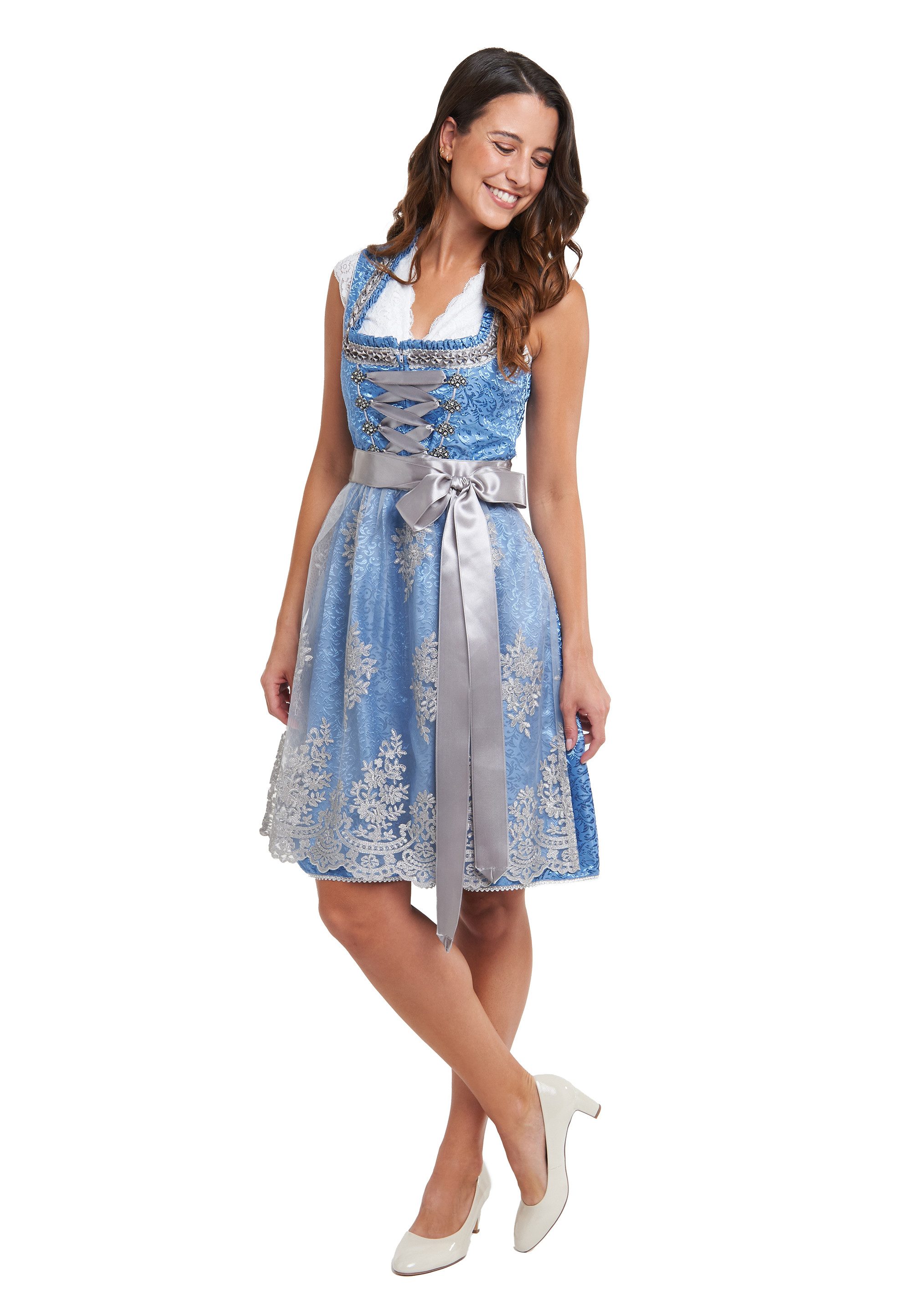 Dirndl Dirndl Stella in Blau und Silber - ALM960