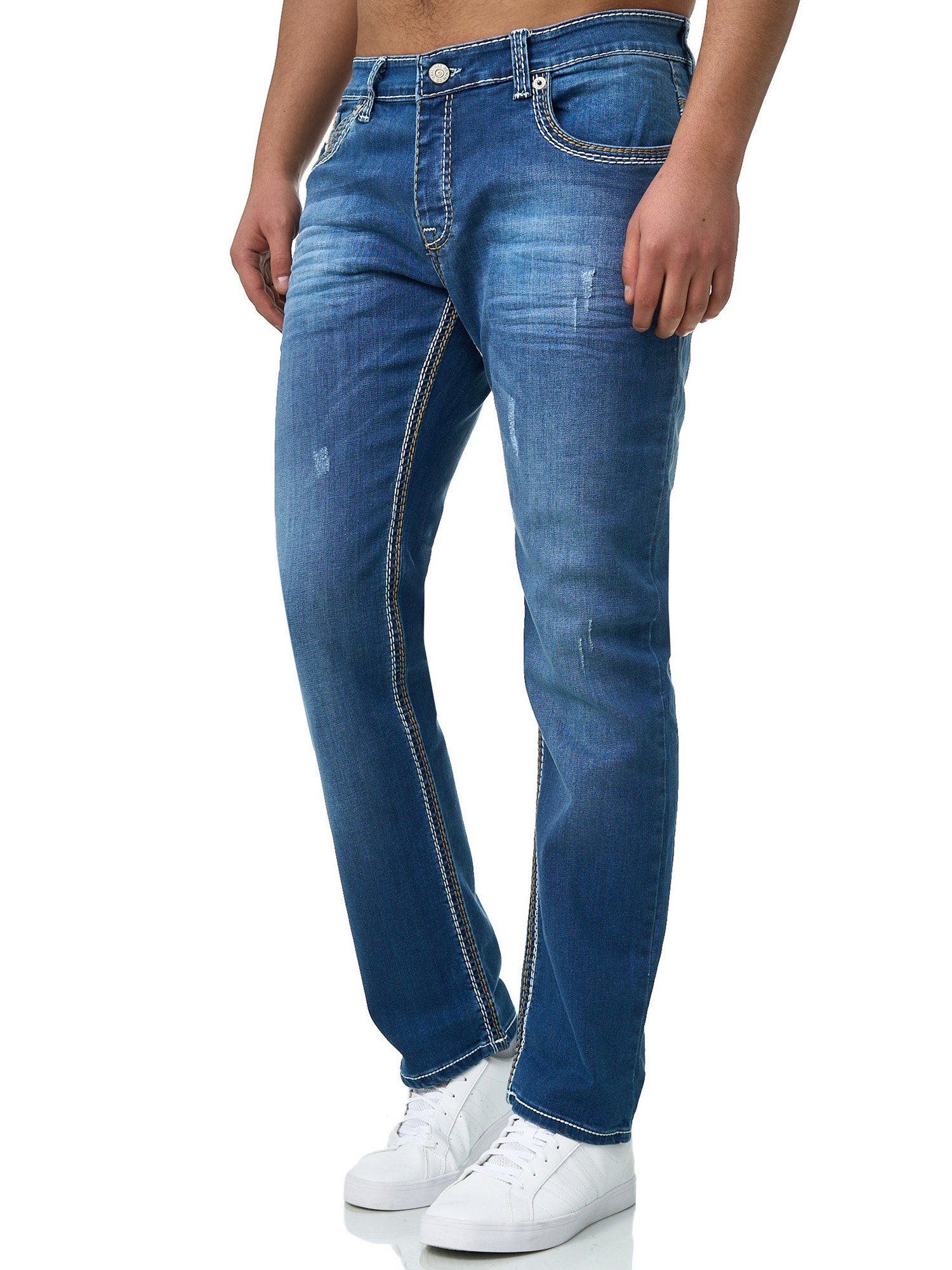 John Kayna Regular-fit-Jeans »Herren Jeans Regular Fit Straight Hose Chino  Herre« (Jeanshose Designerjeans Bootcut, 1-tlg., im modischem Design)  Freizeit Business Casual online kaufen | OTTO