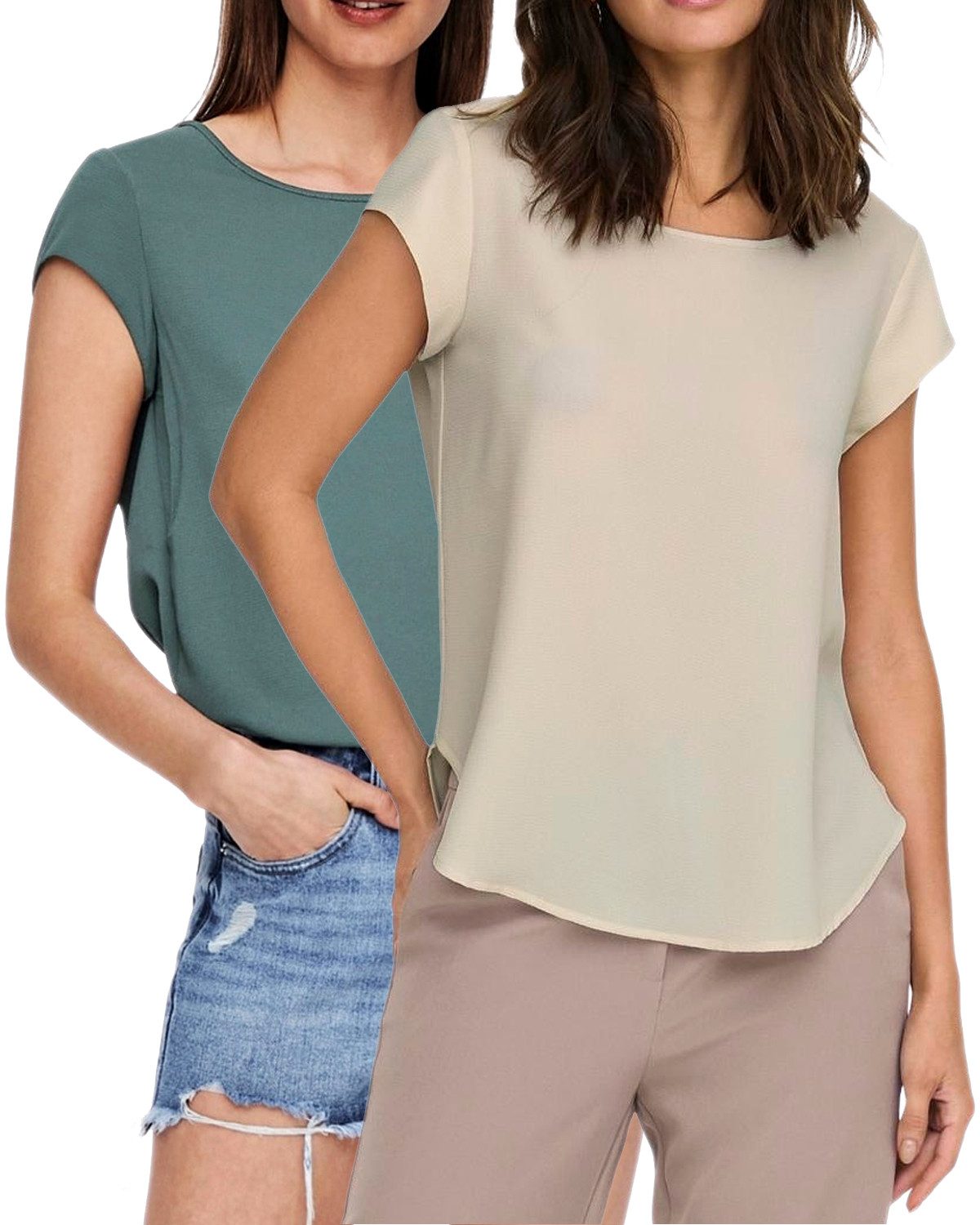 ONLY Shirtbluse (2er Pack) Basic Shirt günstig online kaufen