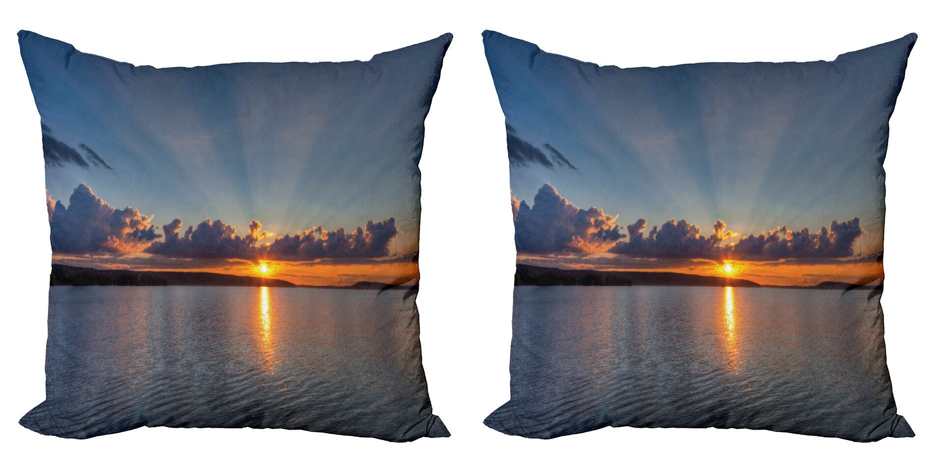 Kissenbezüge Modern Accent Doppelseitiger Digitaldruck, Abakuhaus (2 Stück), Sonnenuntergang Sonnenuntergang über See Horizont