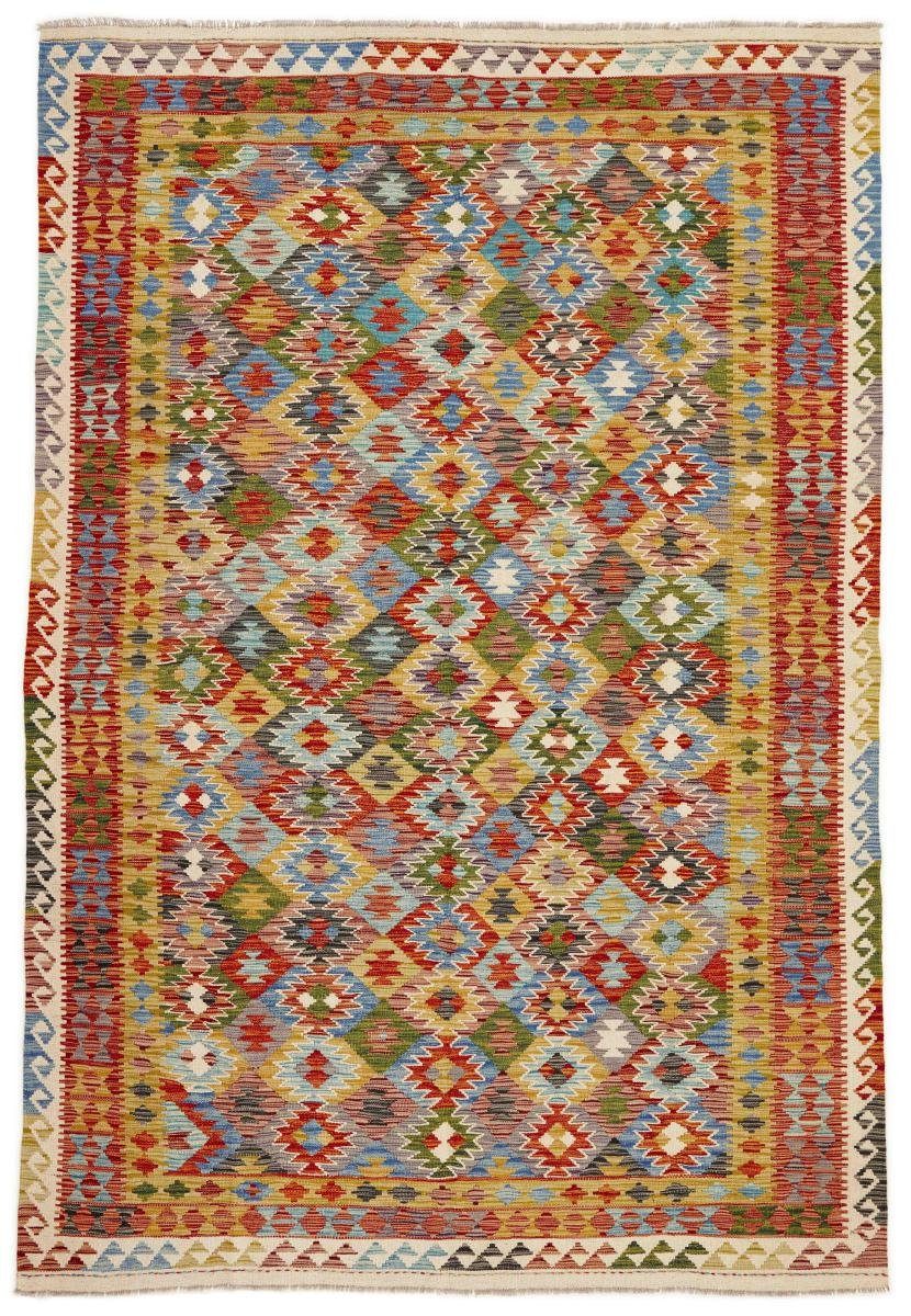 Orientteppich Kelim Afghan 202x300 Handgewebter Orientteppich, Nain Trading, rechteckig, Höhe: 3 mm