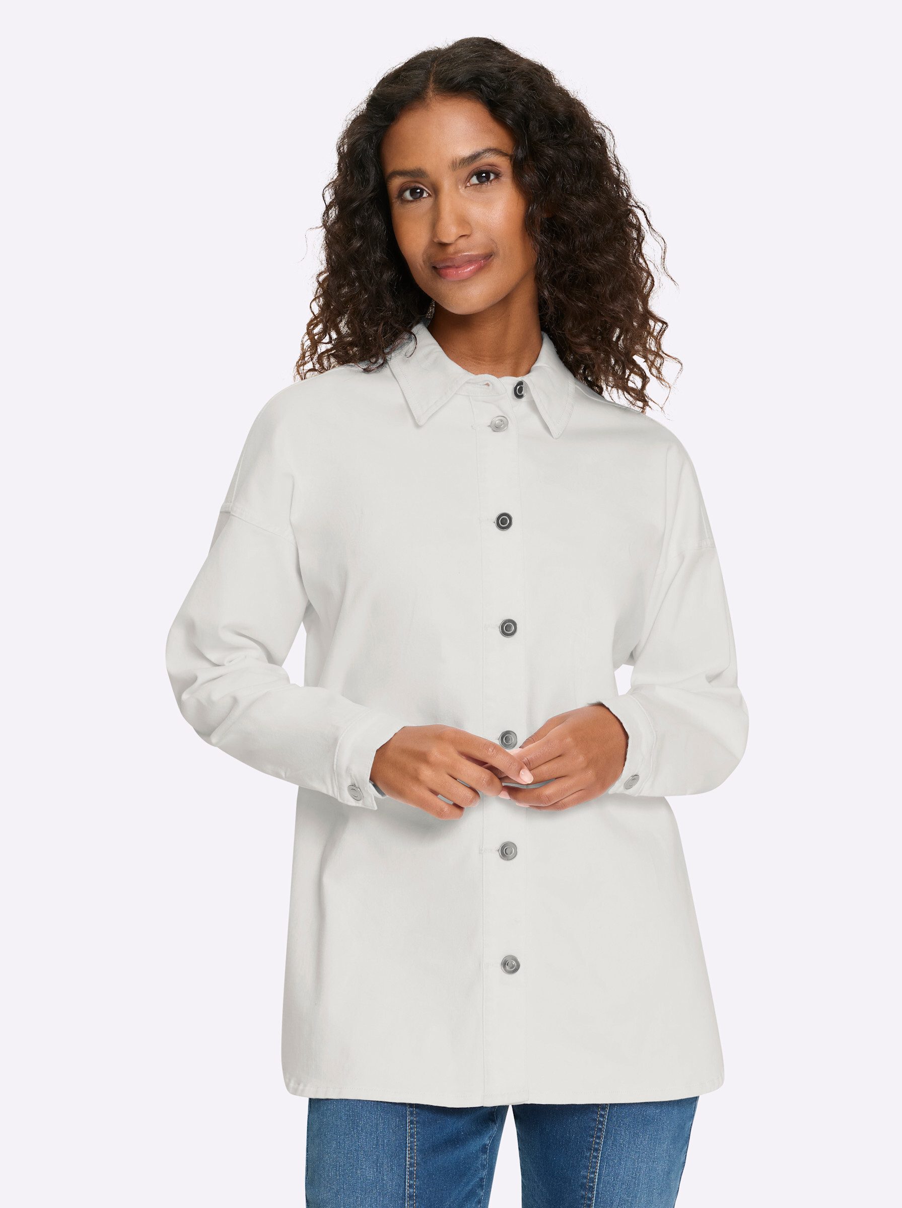 heine Klassische Bluse Jeansbluse Langarm