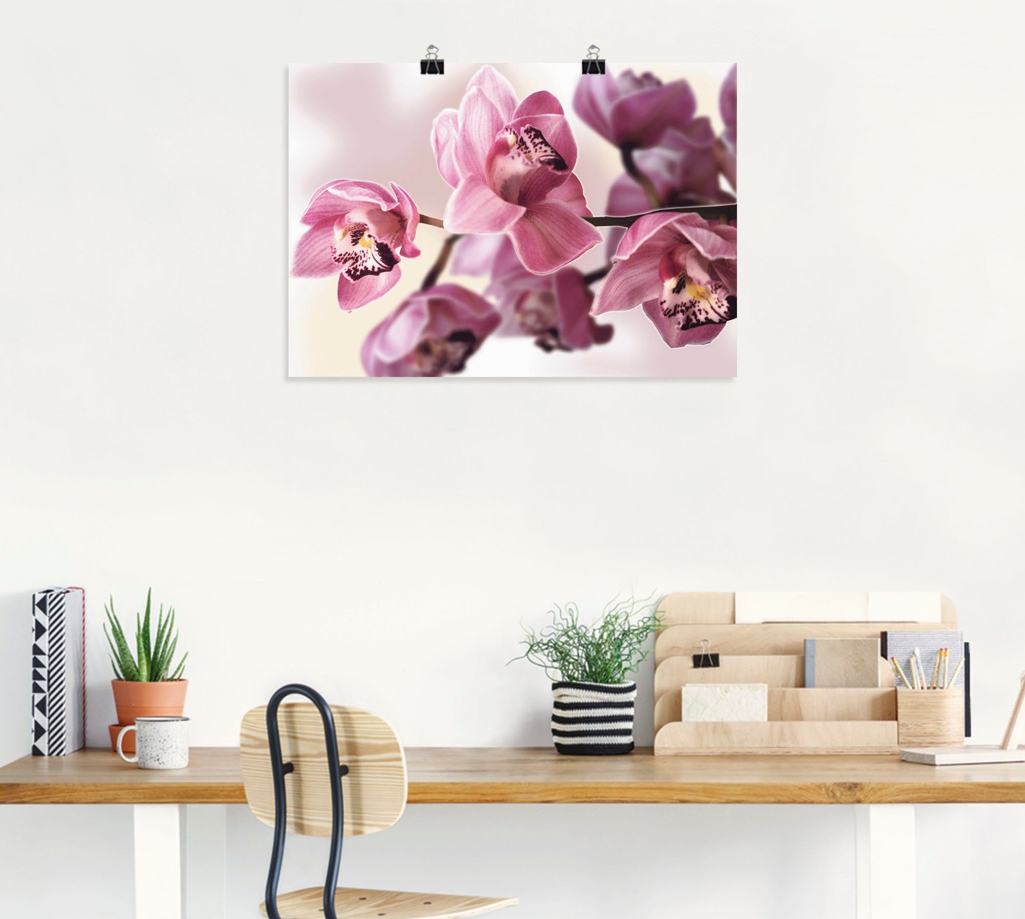 Orchidee, (1 Blumenbilder Wandaufkleber Leinwandbild, St), in Wandbild Rosa oder als Artland Alubild, Poster Größen versch.