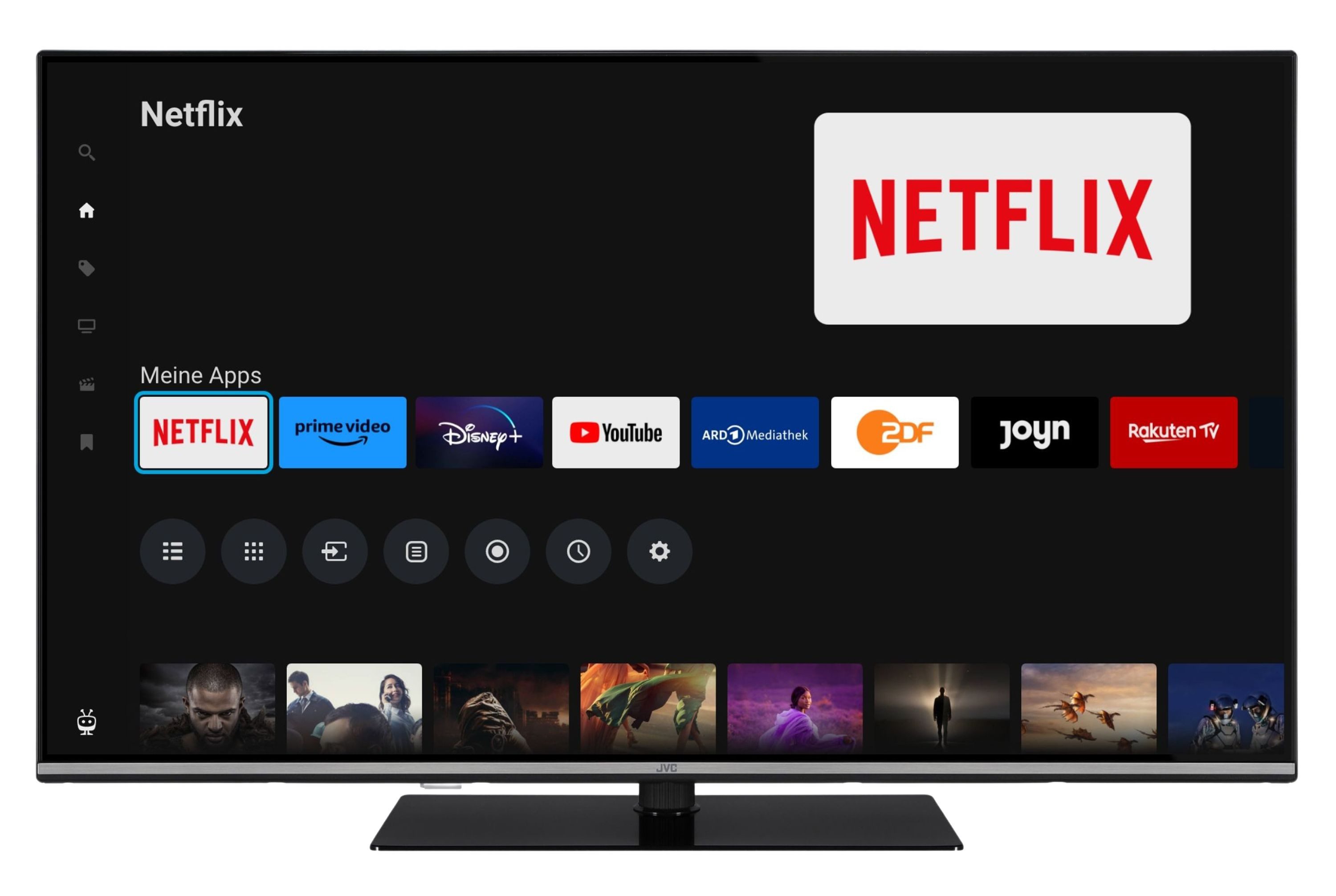 JVC LT-43VUQ6655 QLED-Fernseher (108 cm/43 Zoll, 4K Ultra HD, Smart TV powered by TiVo, Smart TV by TiVo, Dolby Vision HDR, Dolby Atmos, Triple-Tuner)