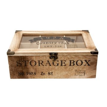 ToCi Teebox Teebox Holz Teekiste Teedose Teebeutelbox Retro Storage Box