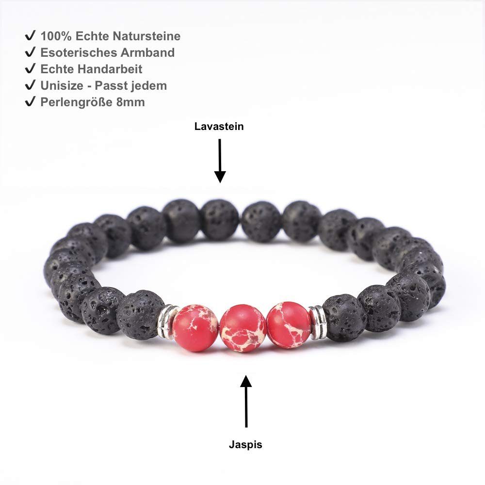 Kim Johanson Armband Chakra Yoga Jaspi mit Rot Perlen Armschmuck