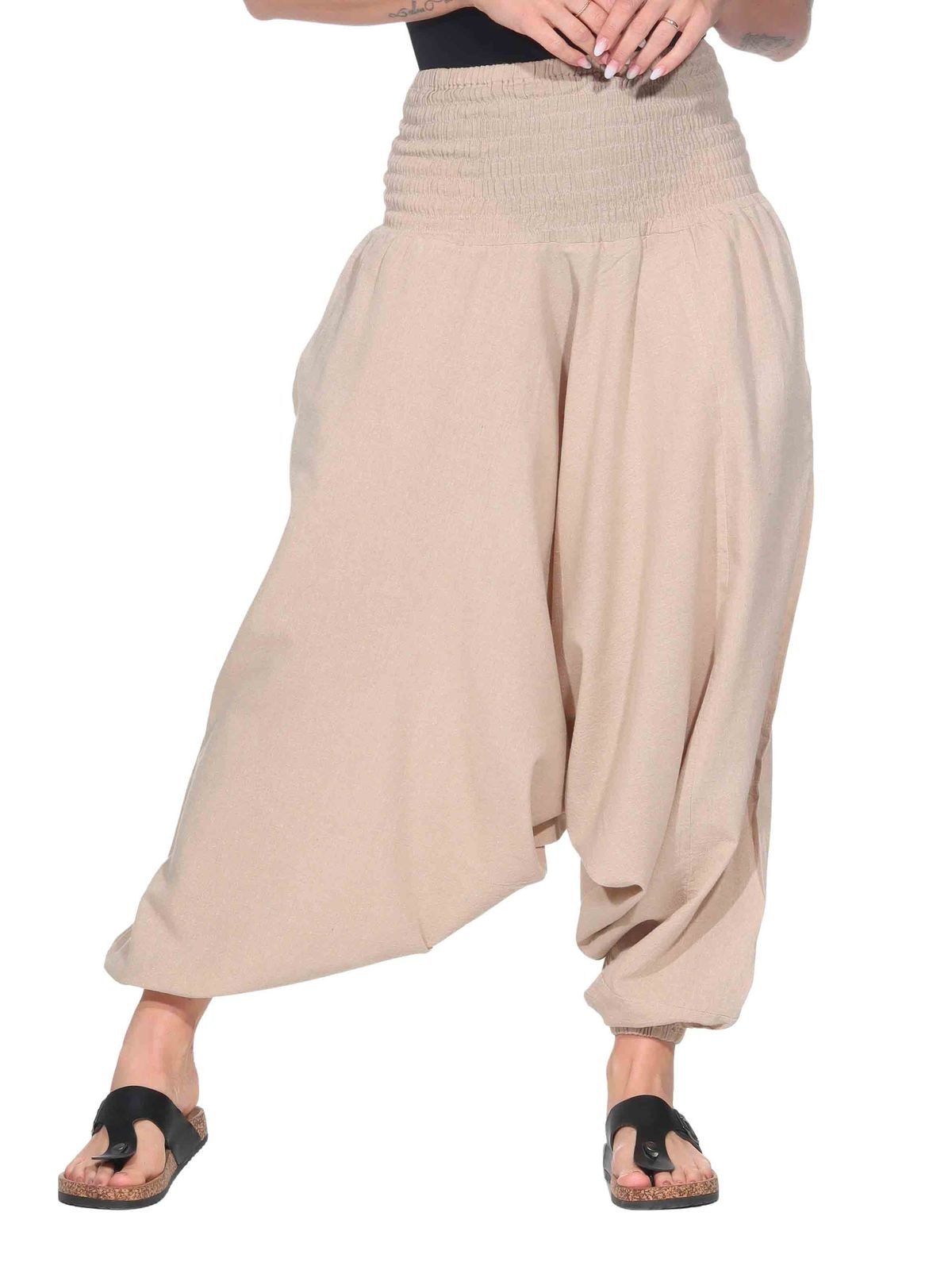 KUNST UND MAGIE Haremshose Unisex Orientalische Haremshose Pluderhose Pumphose Einheitsgröße