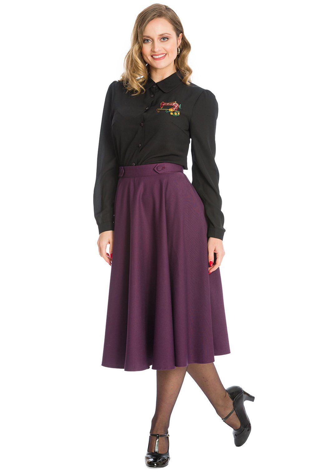 Banned A-Linien-Rock Di Di Plain Lila günstig online kaufen