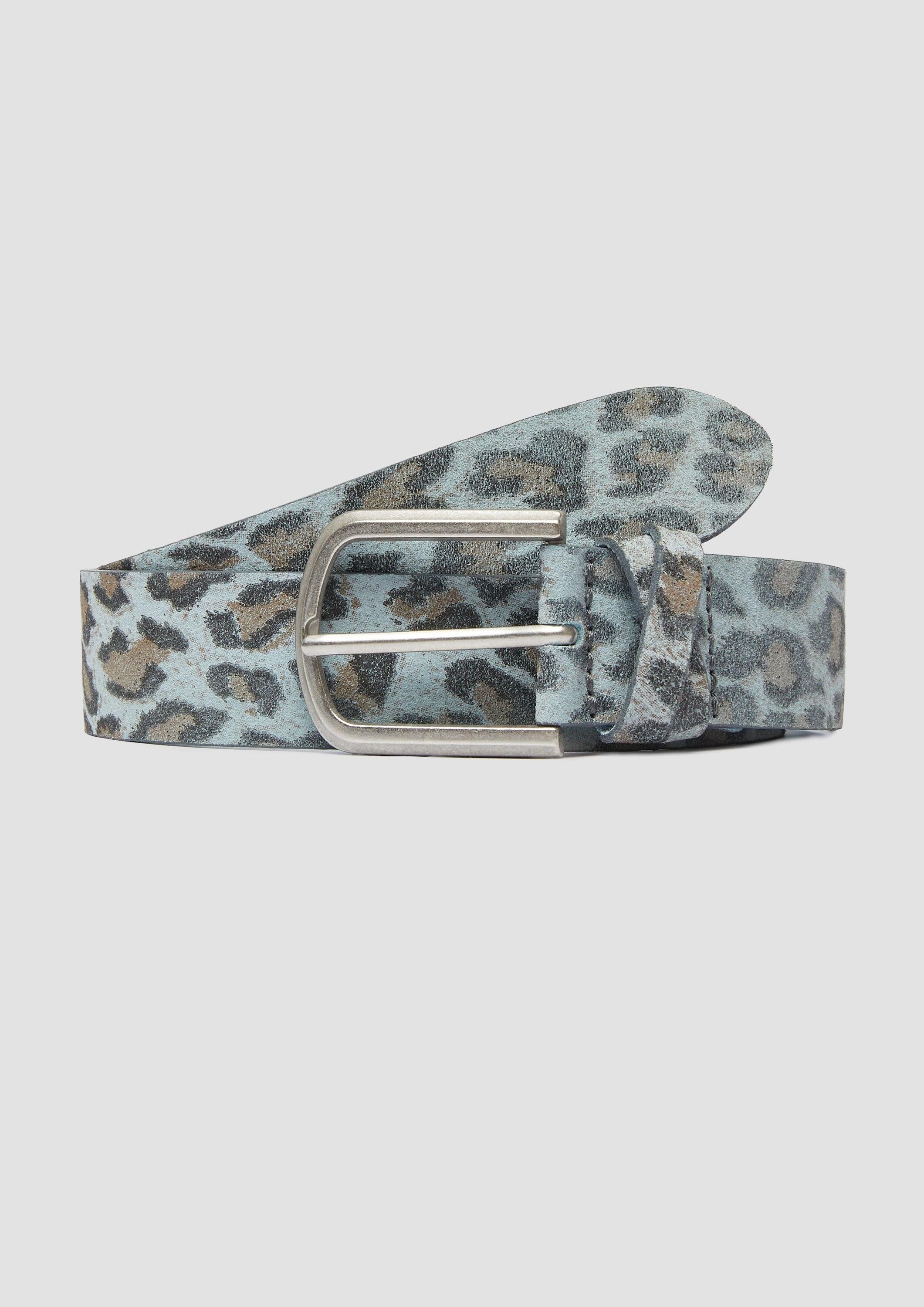 s.Oliver Ledergürtel Taillengürtel Ledergürtel mit Leo-Print günstig online kaufen