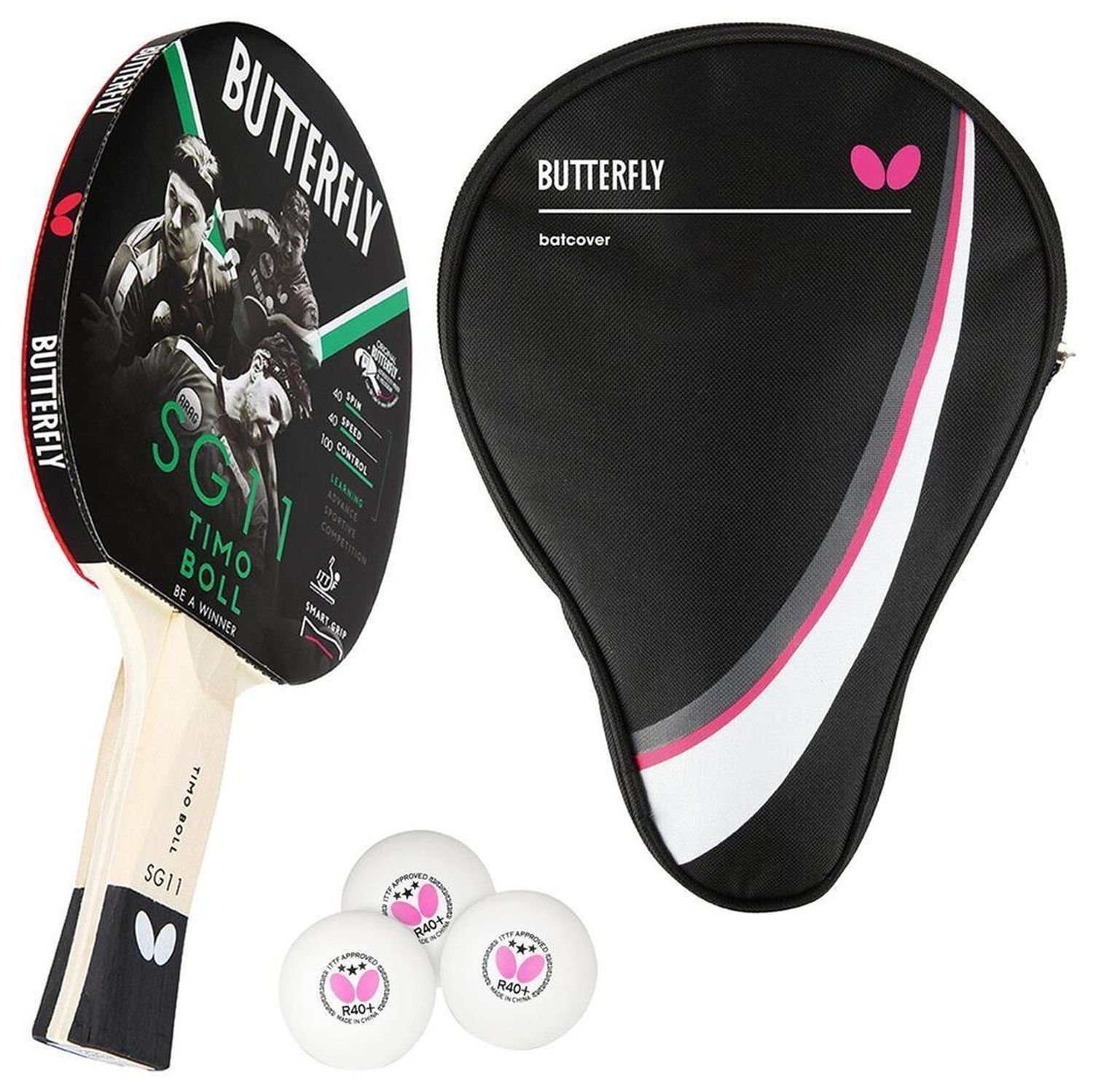 Tischtennisschläger 1x Timo Boll SG11 + Drive Case 1 + Bälle