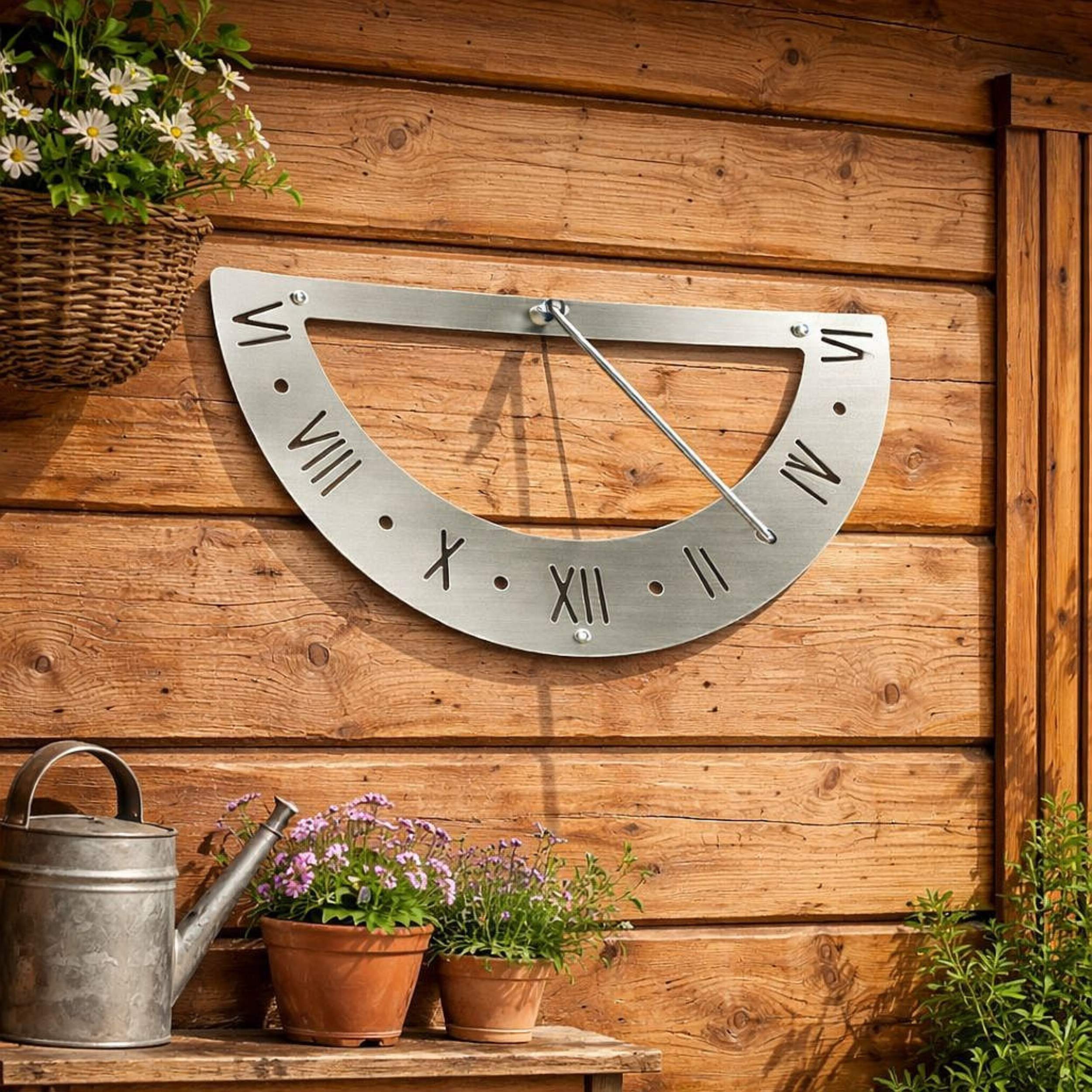 DanDiBo Sonnenuhr Gartenuhr Garten Edelstahl Wand 70cm Rostfrei 96687 Wetterfest Outdoor