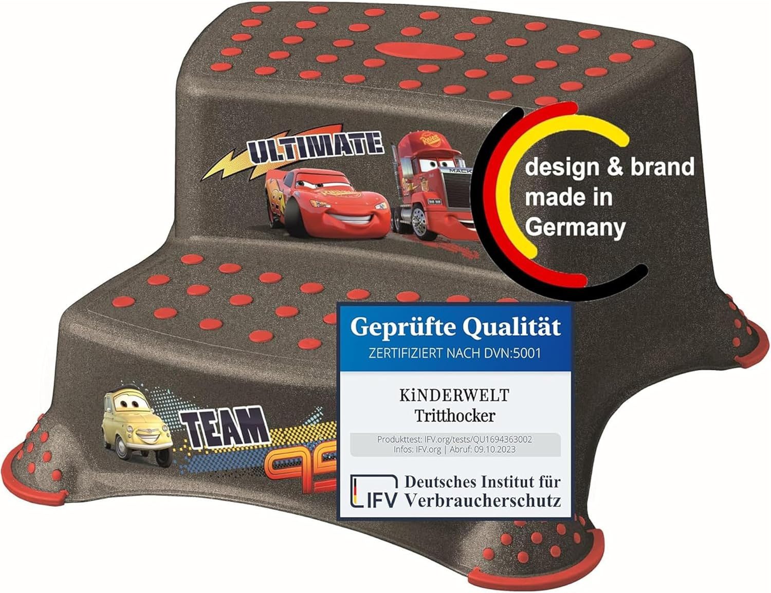 Tritthocker Premium zweistufiger Tritthocker Disney Cars metallic stabiler Hocker