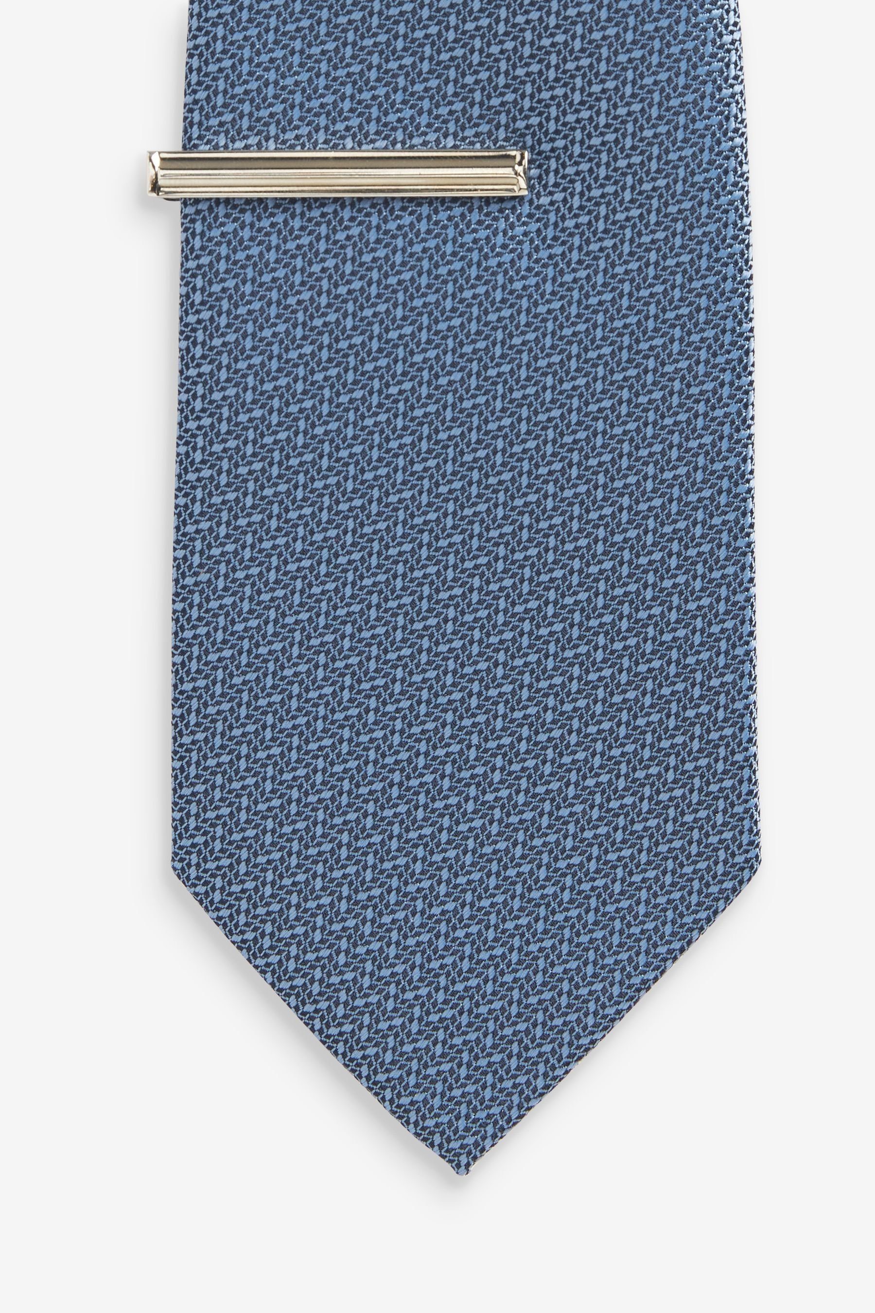 Krawatte Klammer Schmale Blue Recyclingpolyester aus Krawatte Next + (2-St)