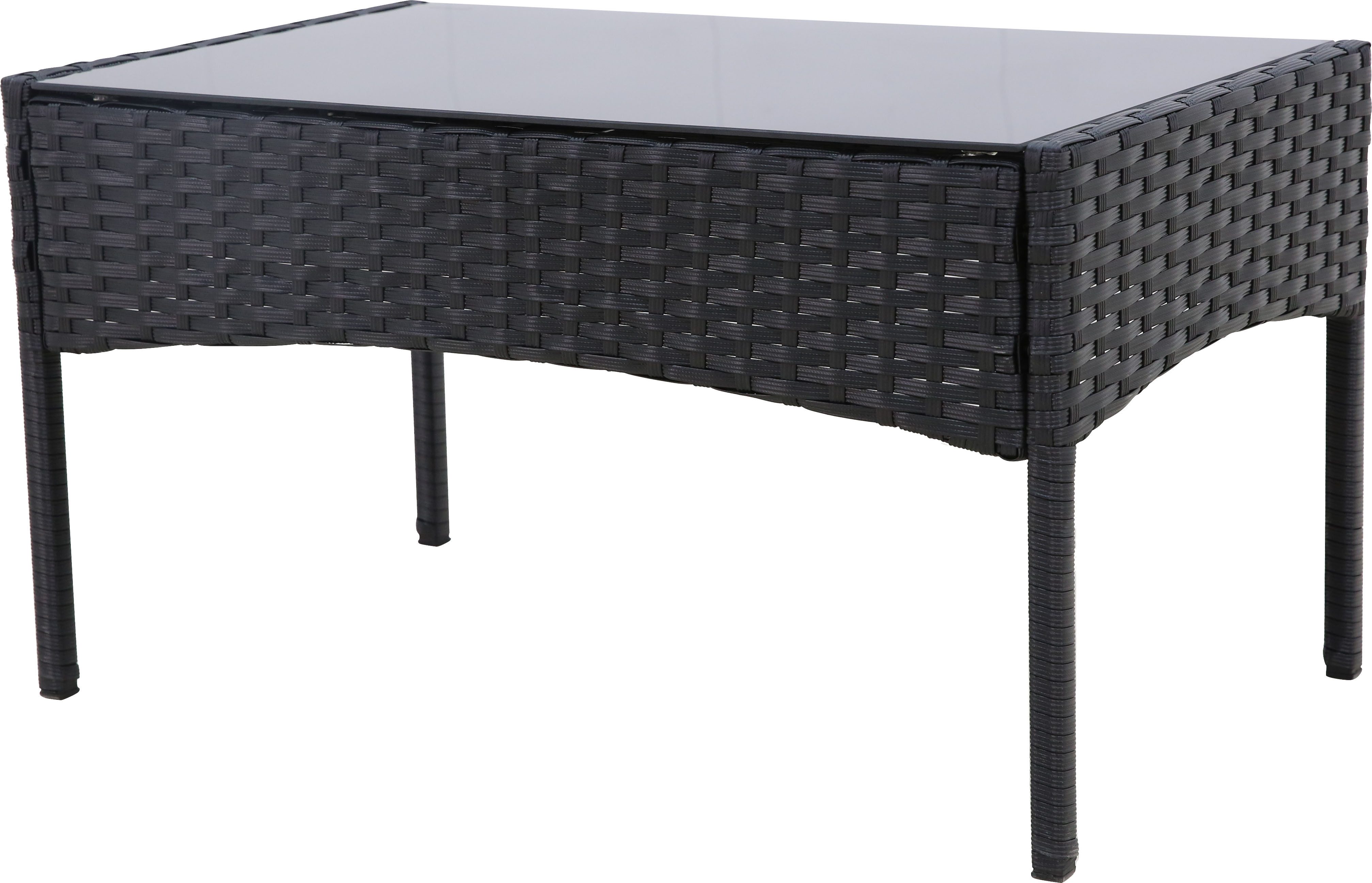 KONIFERA Gartenlounge-Set Balkonset »Palma«, (Set, 7-tlg., 1x2er Sofa, 2 Sessel, Tisch 41x71x39 cm, inkl. Auflagen), Stahl/Polyrattan