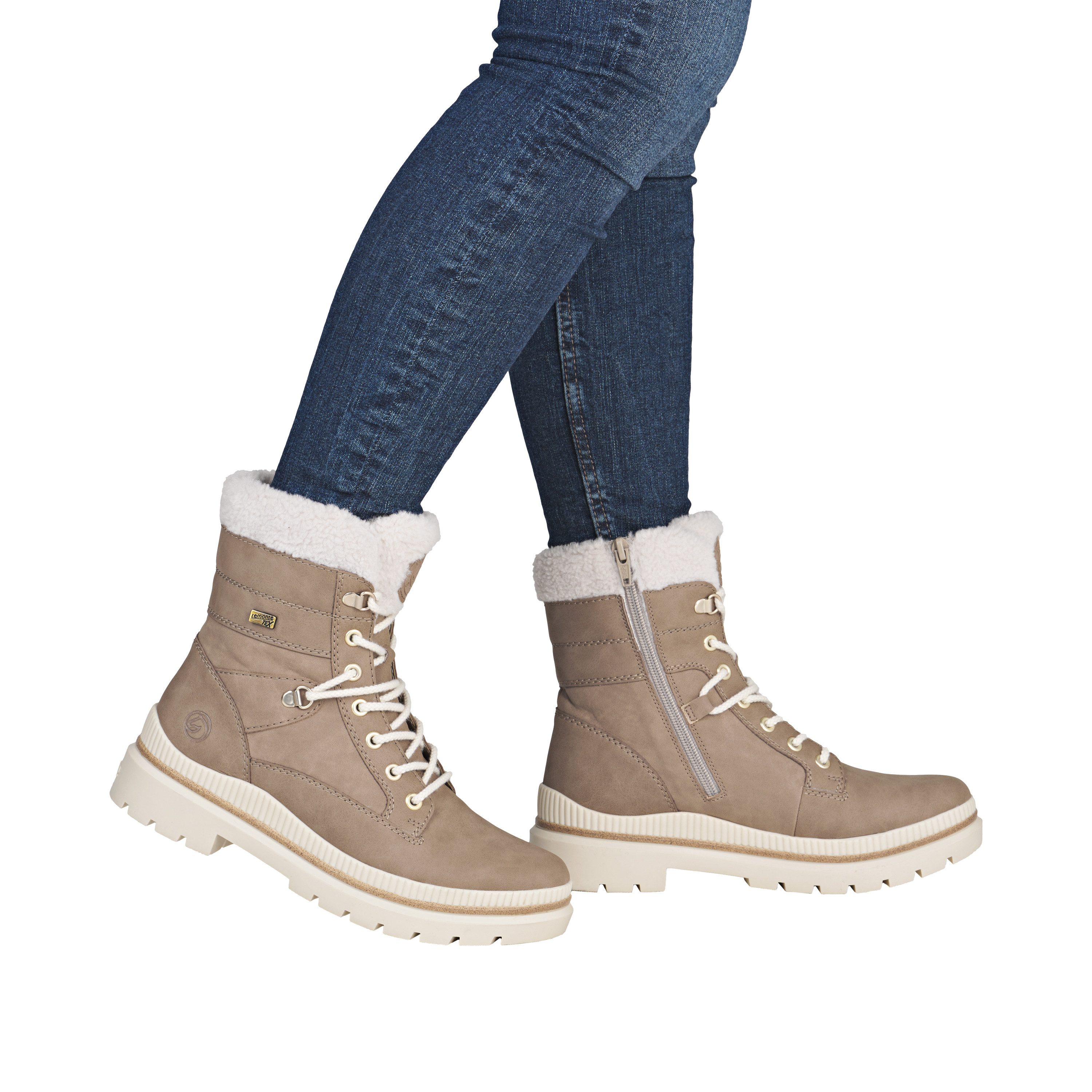 Remonte FIBER-GRIP Winterboots Schnürstiefelette, Profilsohle, mit Schurwollfutter und TEX