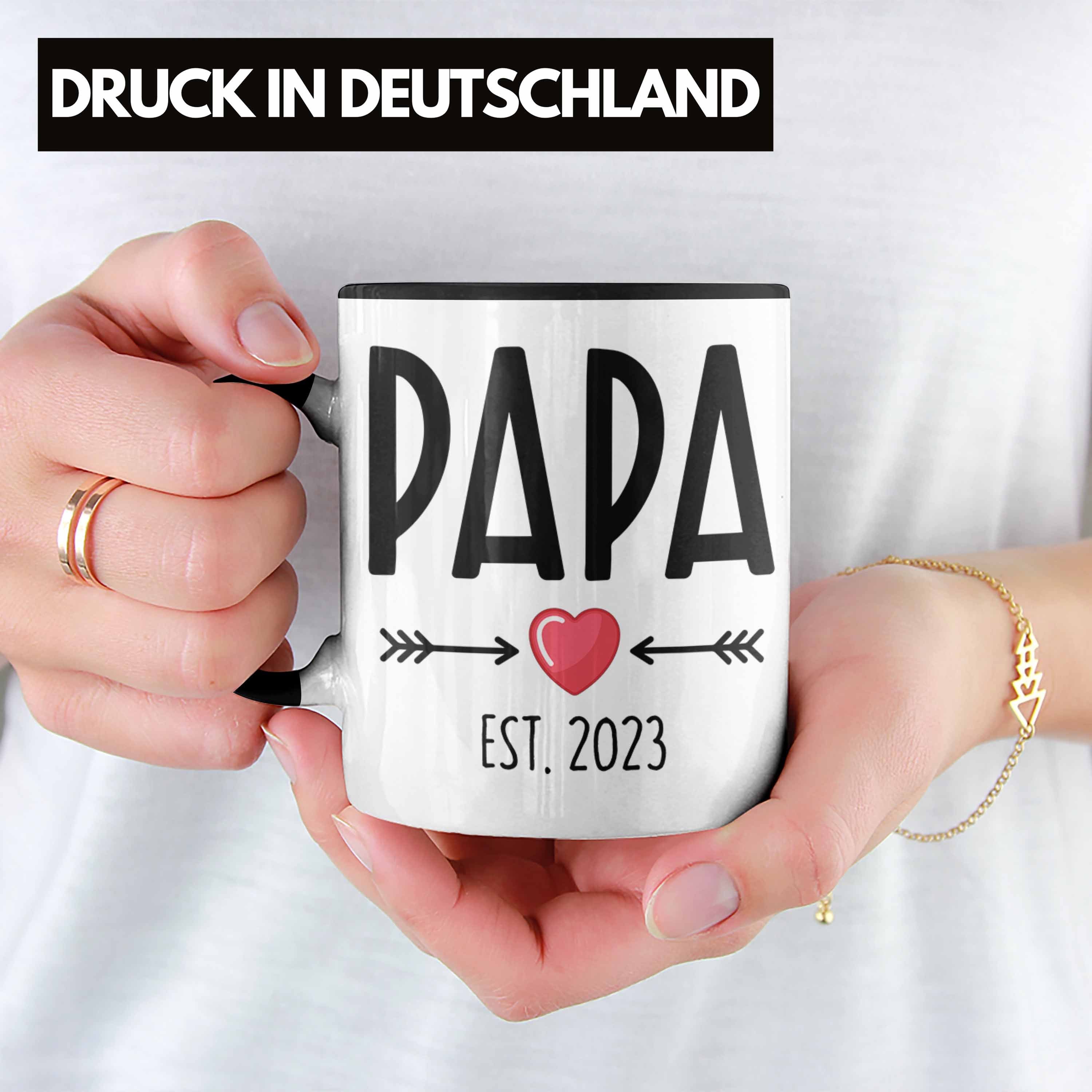Trendation Tasse Trendation - Du Geschenk 2023 Tasse Wirst Schwangerschaft Papa Schwarz