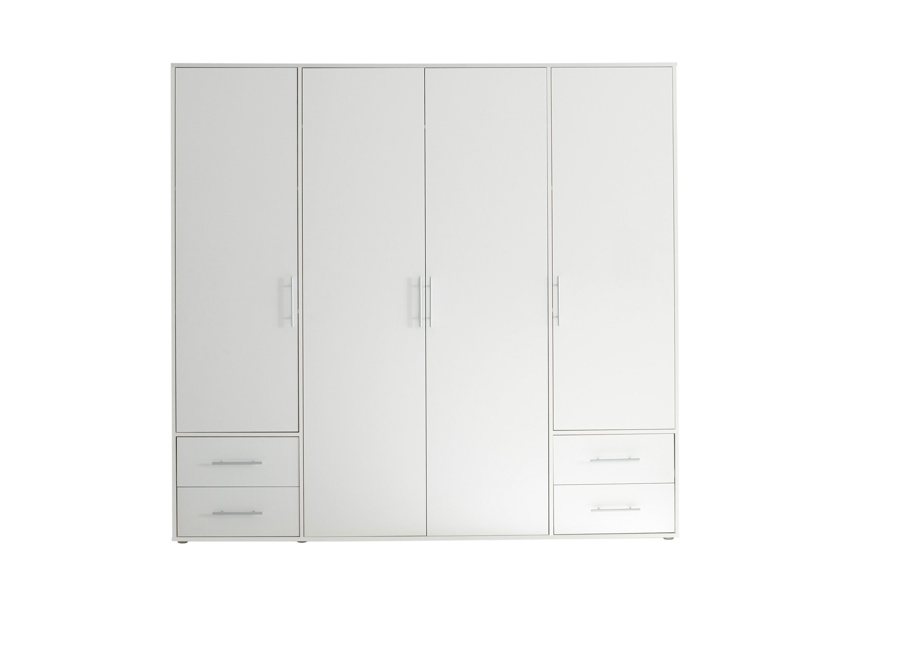 möbelando Kleiderschrank Valencia (BxHxT: 206x195x60 cm) in Weiß mit 4 Schubladen und 4 Türen