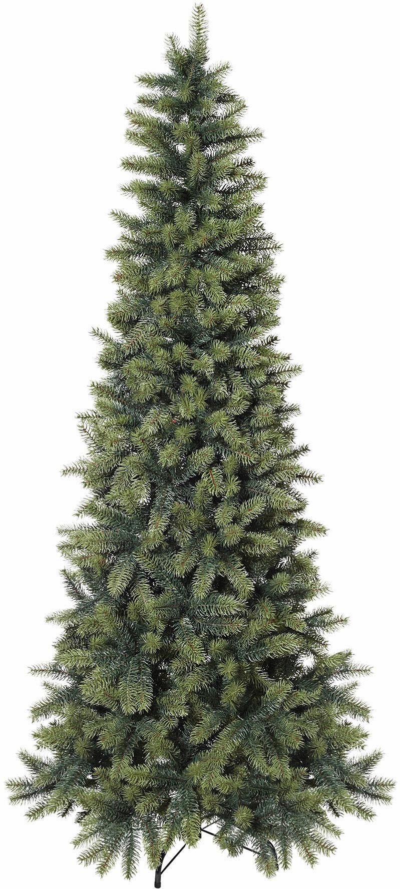 Weihnachtsbaum Christbaum, Künstlicher aussen, Tannenbaum, in Creativ schlanker Weihnachtsdeko deco Form künstlicher