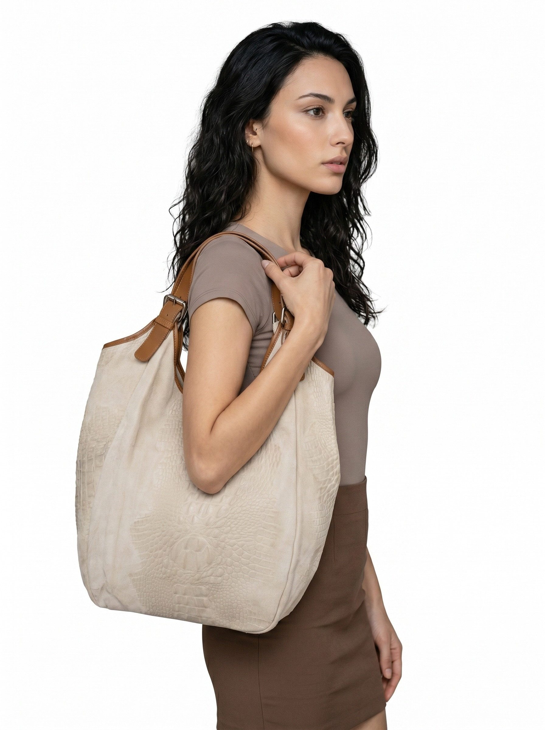 Samantha Look Shopper, echt Leder, Made in Italy