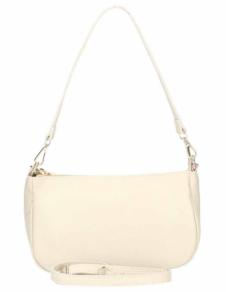 ITALYSHOP24 Schultertasche Made in Italy DAMEN LEDER TASCHE Pochette mit Kette CrossOver City Bag, Handtasche Umhängetasche Clutch Ledertasche Bodybag Schmucktasche