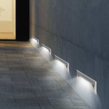 etc-shop LED Einbaustrahler, LED-Leuchtmittel fest verbaut, Neutralweiß, Außen Stufenbeleuchtung Stufenlampe Garten