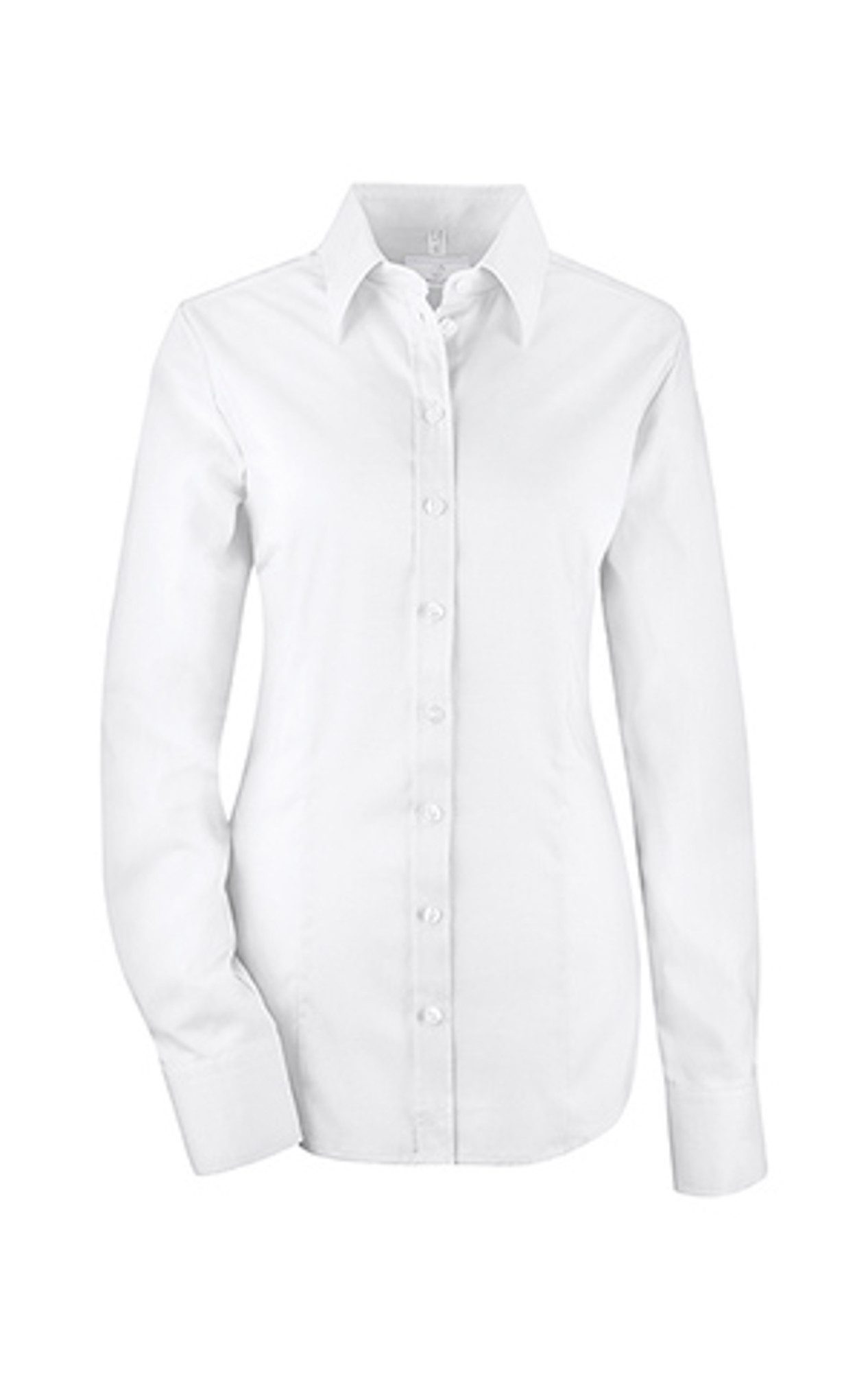 GREIFF Langarmbluse Greiff LEASING Damen Business-Bluse Langarm Kent Slim-Fit Weiß
