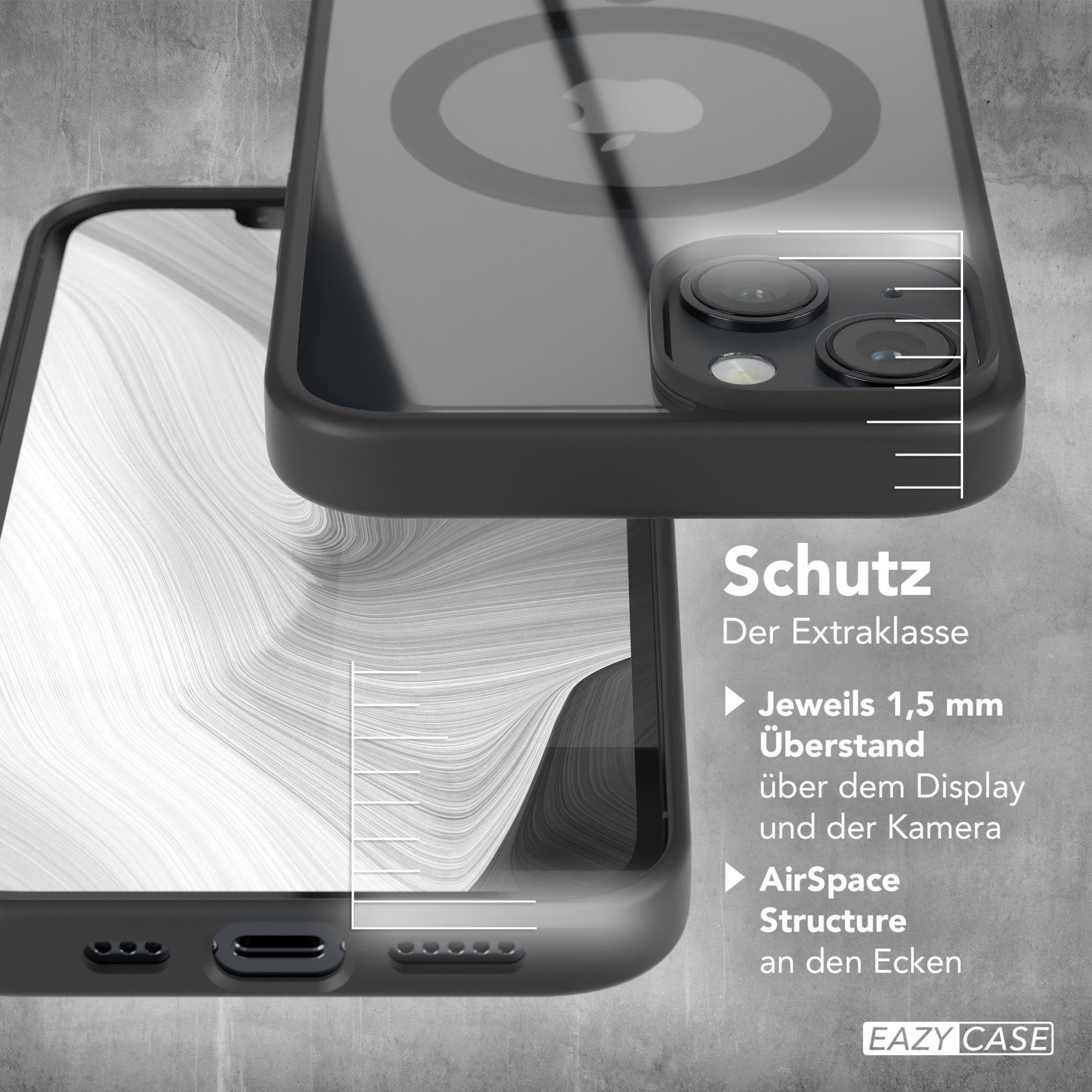 EAZY CASE Handyhülle Transparente Hülle mit MagSafe für iPhone 14 6,1 Zoll, Qi Charging kompatibel, Silicon Case, Slimcover Displayschutz, Schwarz – Bild 4 von 5