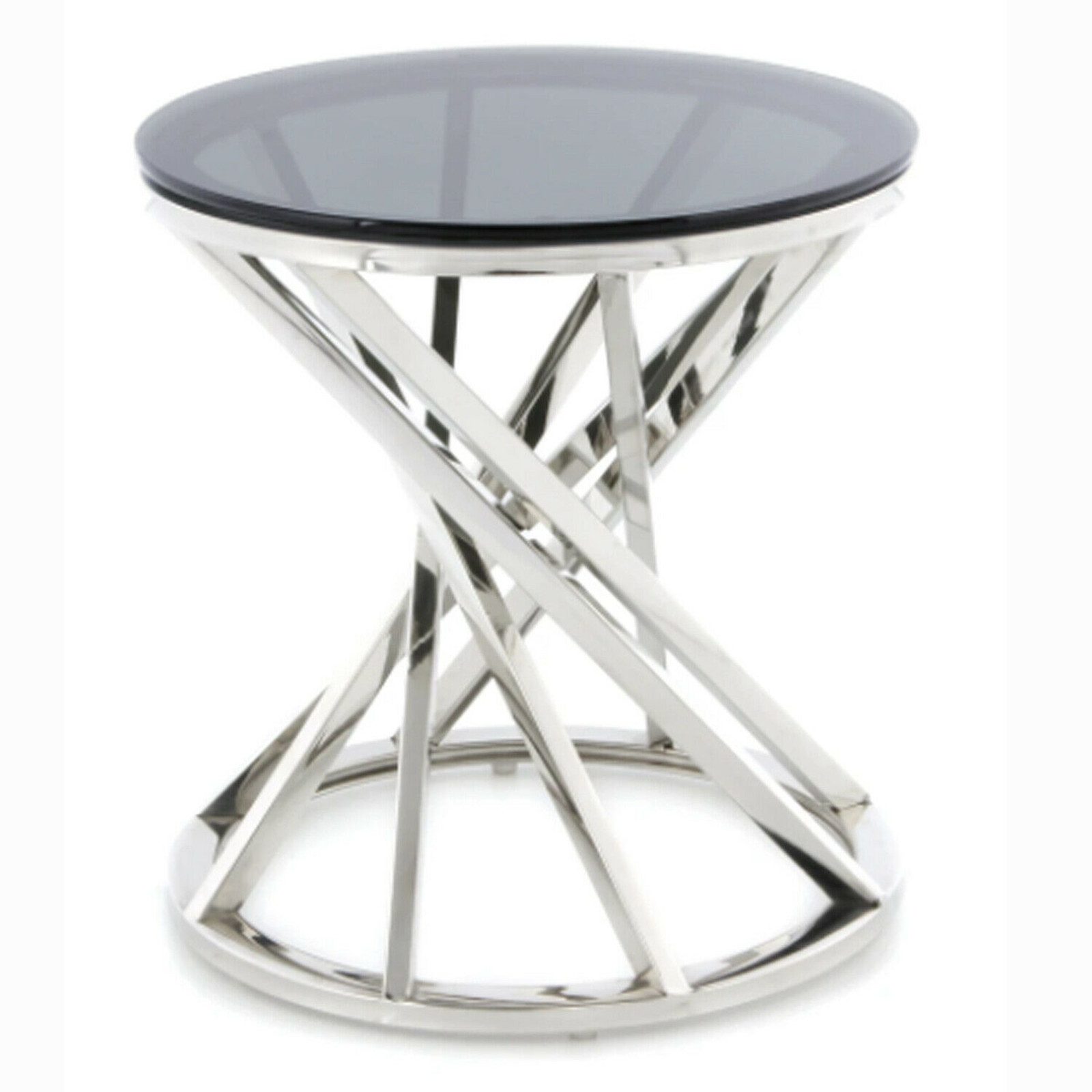 JYMTOM Beistelltisch Runder Glas Couchtisch Sofatisch Edelstahl Kaffeetisch günstig online kaufen